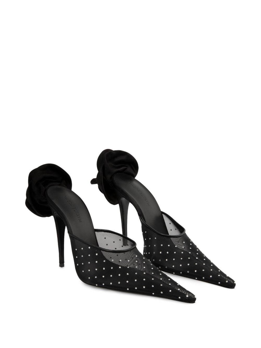 110mm flower-detail pointed mules - 2