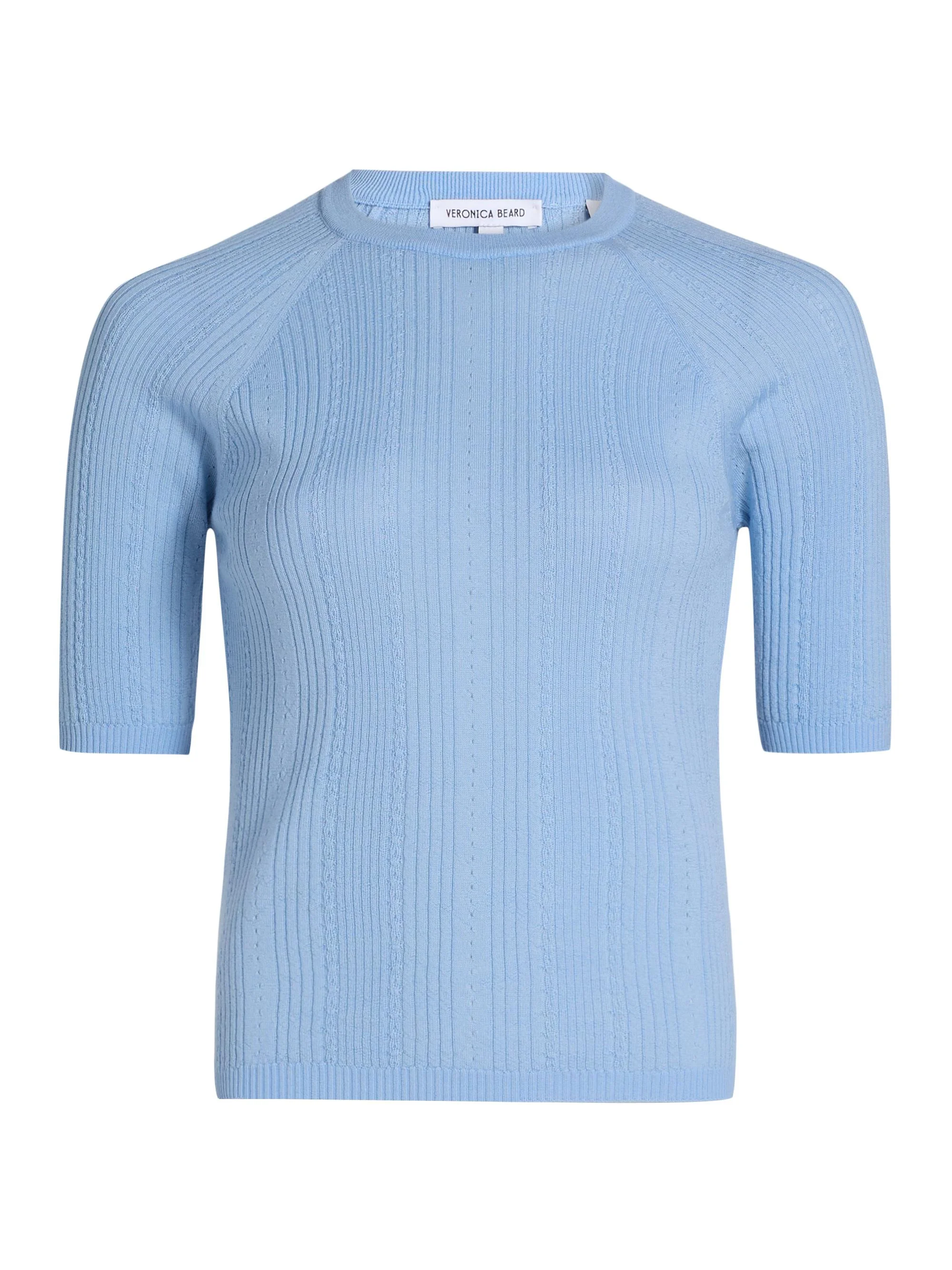 Women's Brielle Merino Wool Short-Sleeve Sweater - Blue Jay - 1