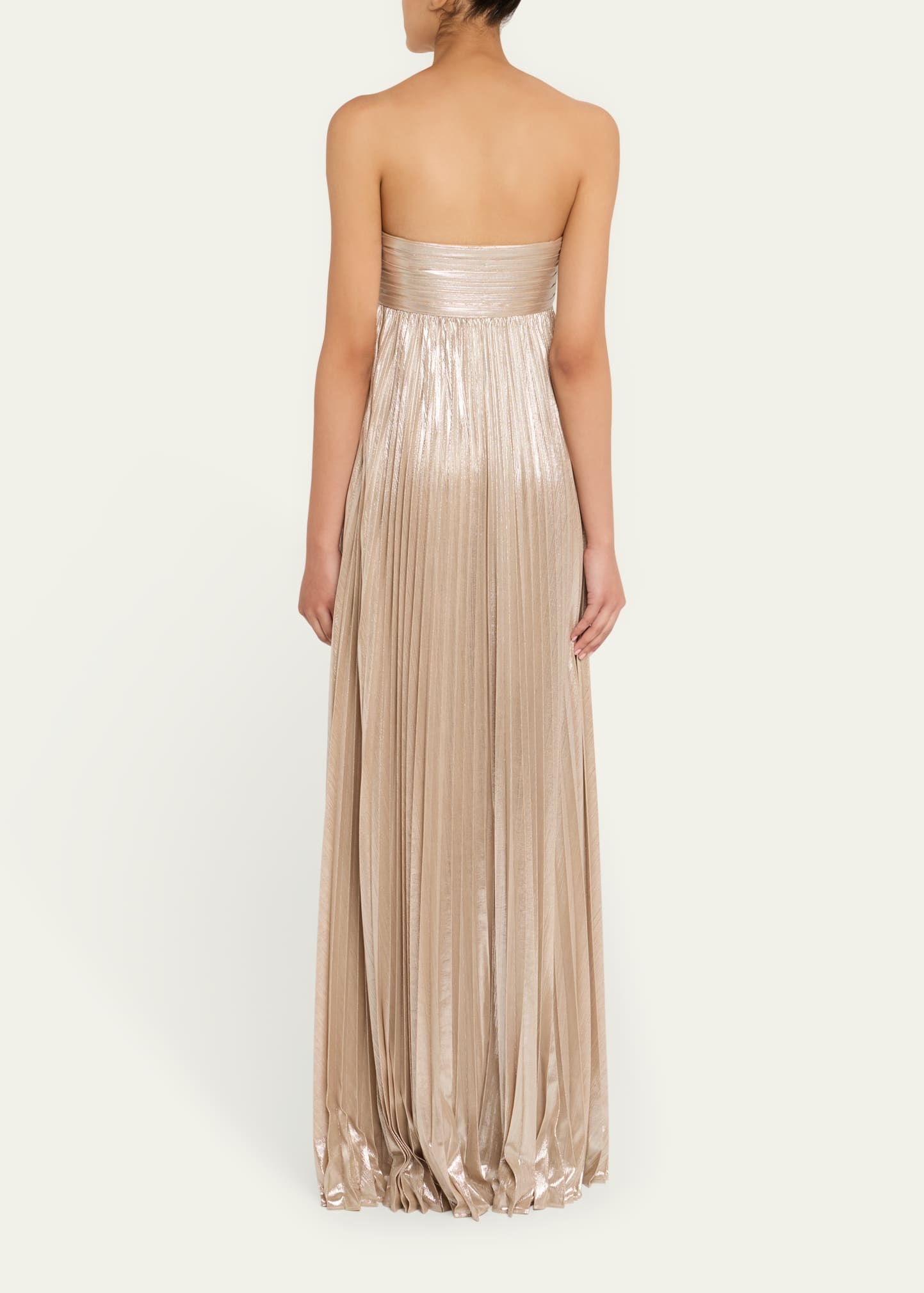 Zoa Strapless Lamé Twisted-Bodice Gown - 3