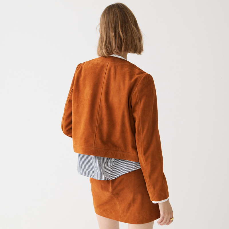 Collection cropped lady jacket in suede 4