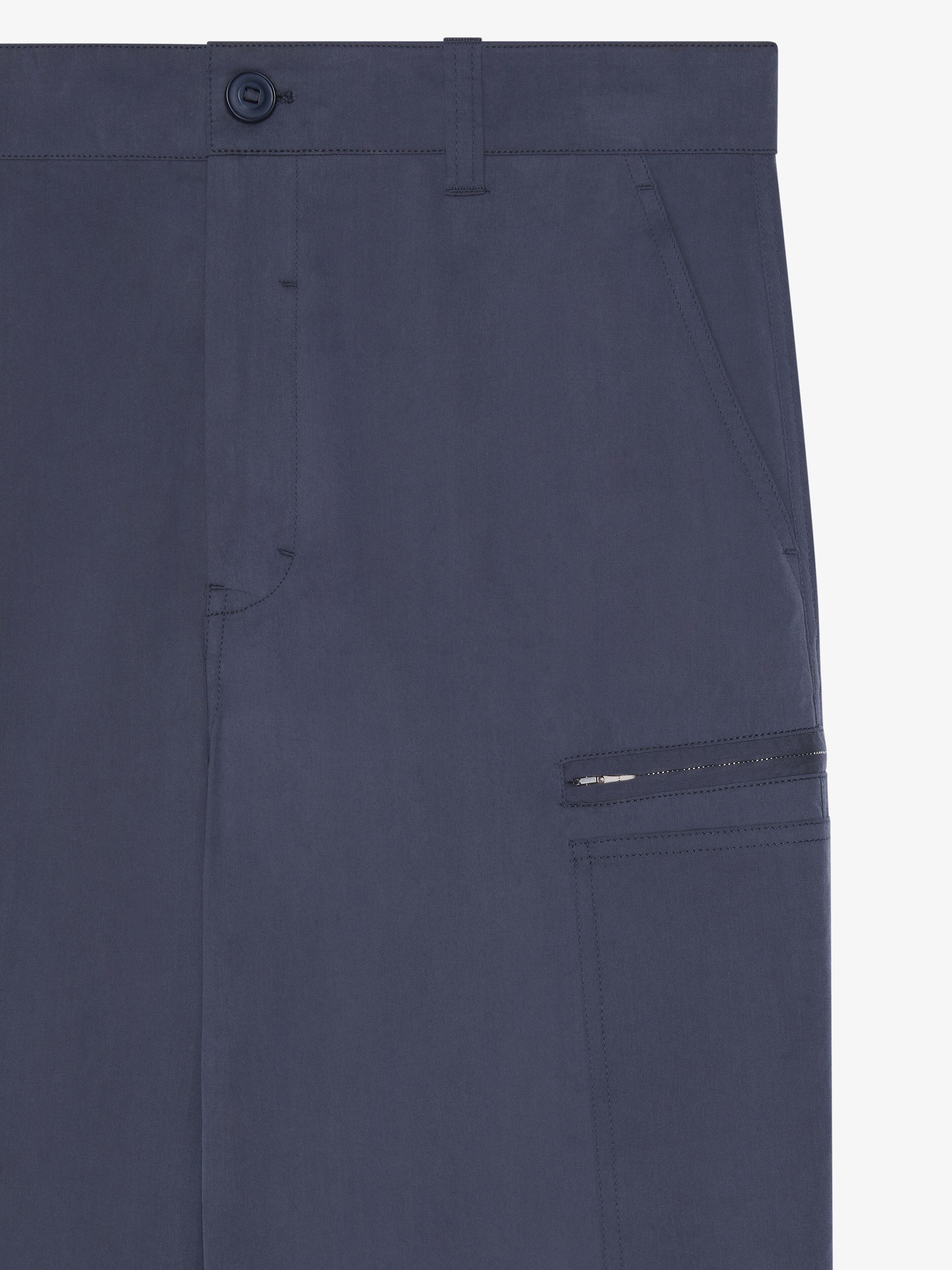 CARGO PANTS IN OZONE WASHED POPLIN - 5
