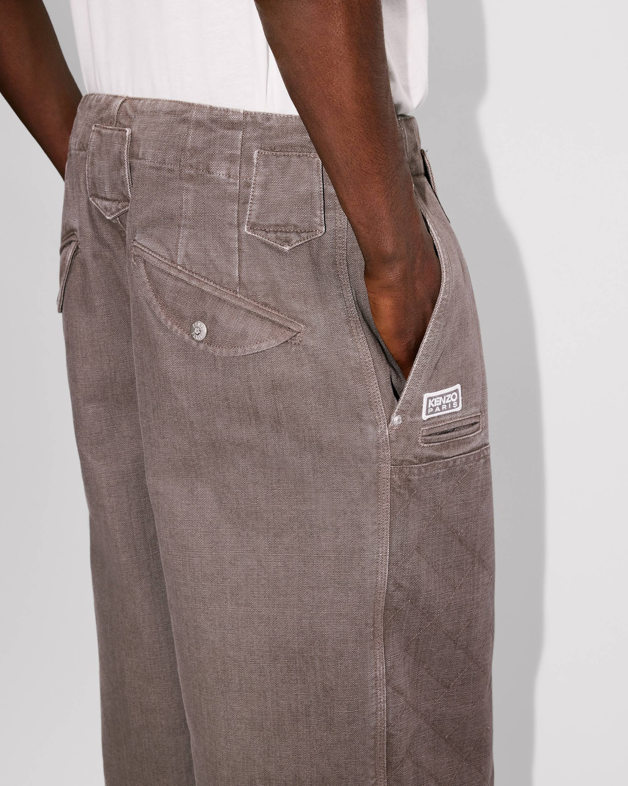 'KENZO Weave' double knee pants in washed cotton - 7