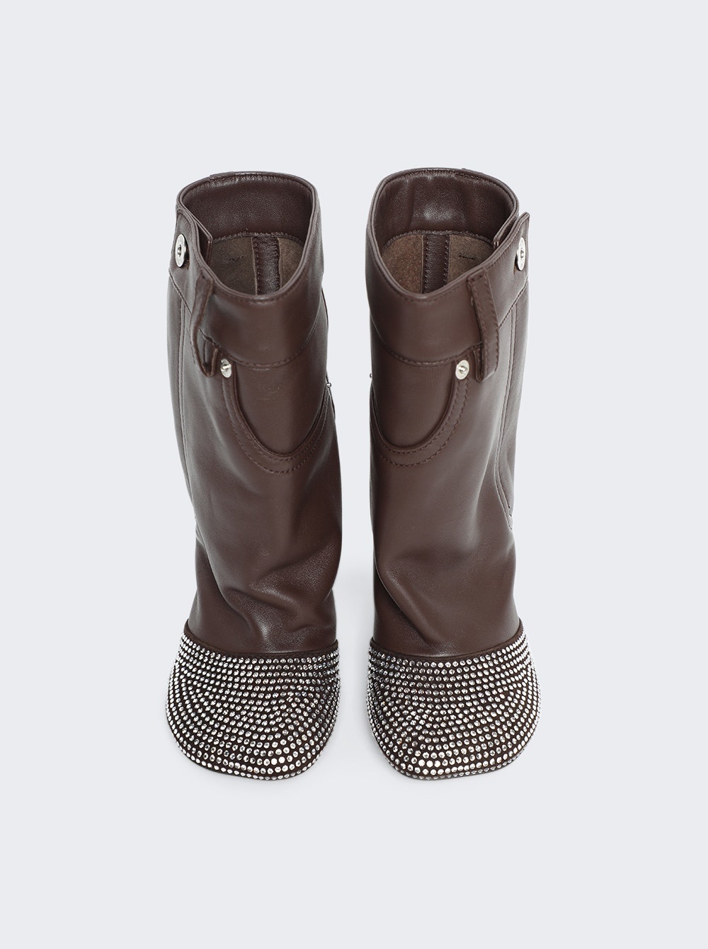 Leather and Crystal Toy Boot Shitake - 3