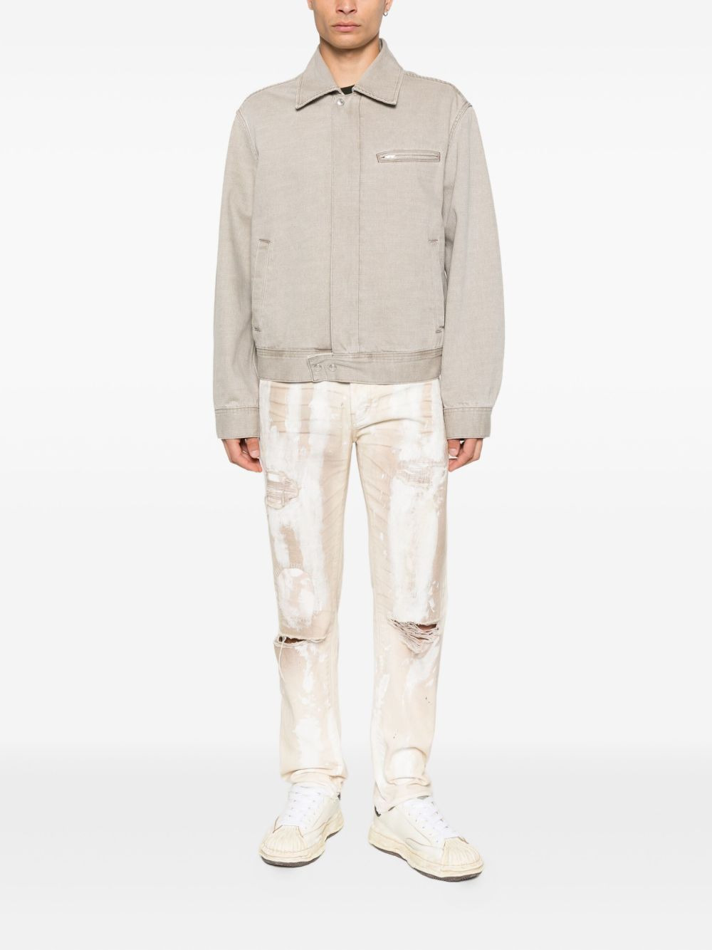 paint-splatter distressed jeans - 2