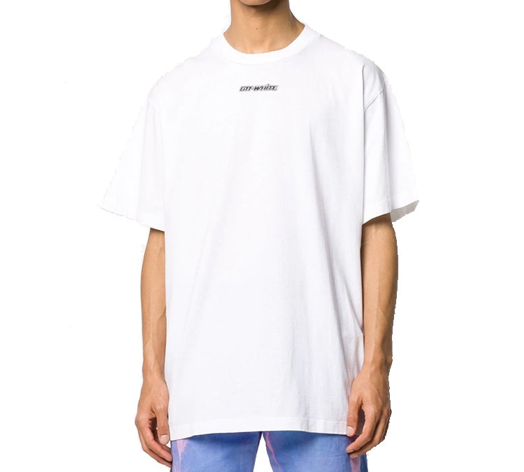 Off-White Back Arrow Printing Pattern Round Neck Short Sleeve Loose Fit White OMAA038E20JER0020125 - 3