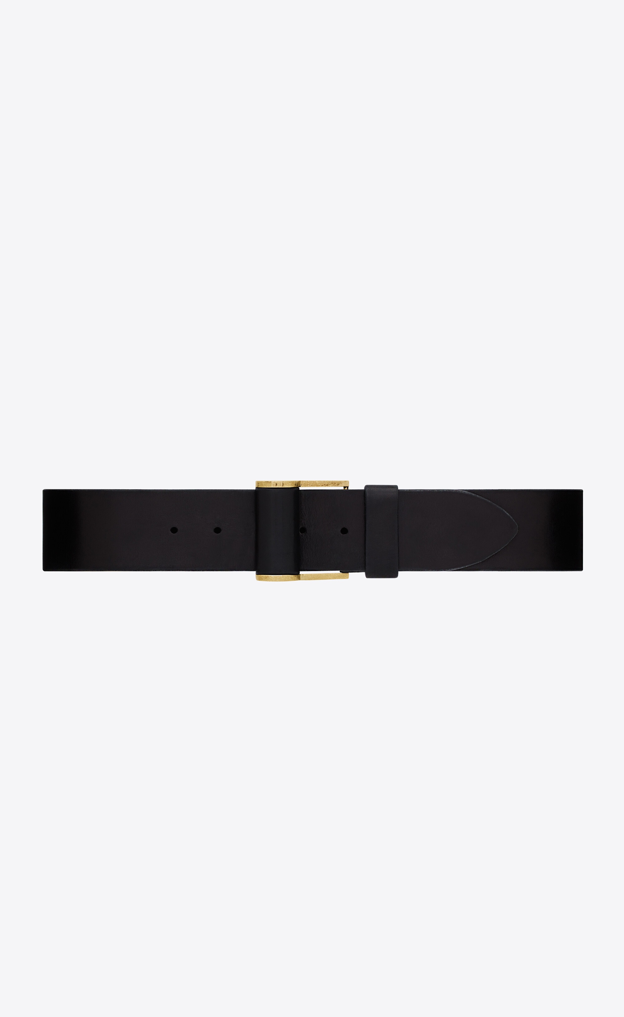 corset belt with covered buckle in vegetable-tanned leather - 1