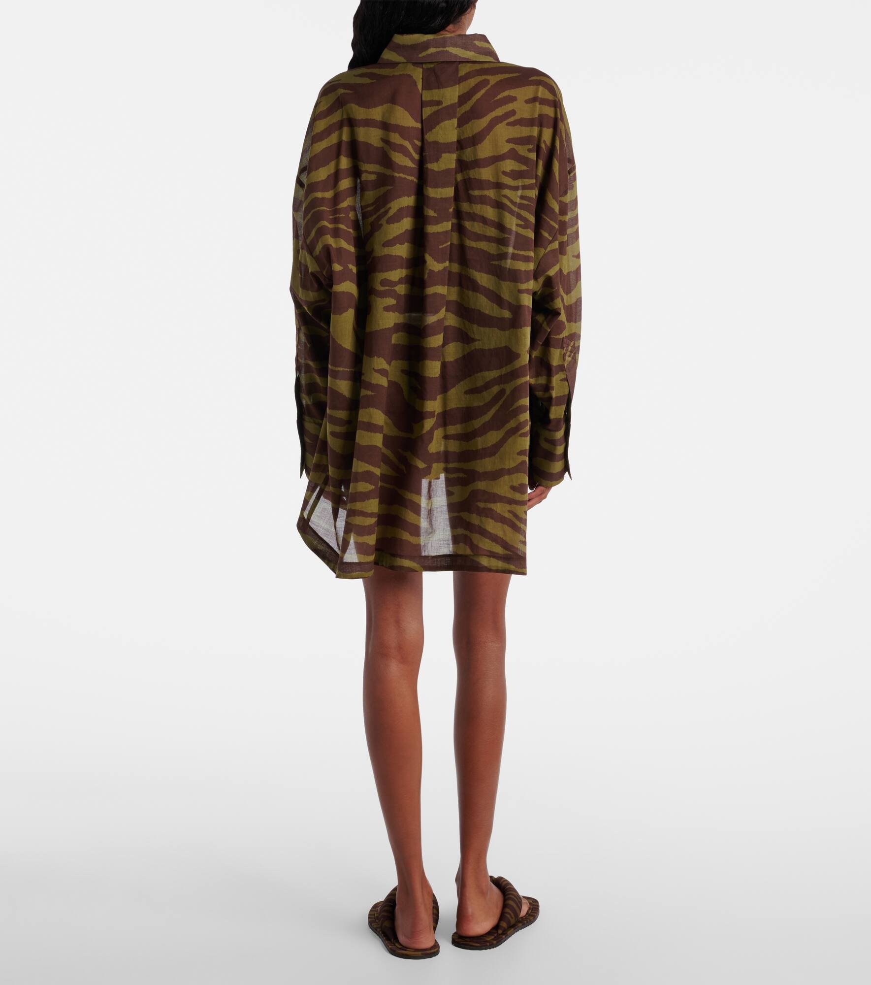 Zebra-print cotton muslin shirt - 3