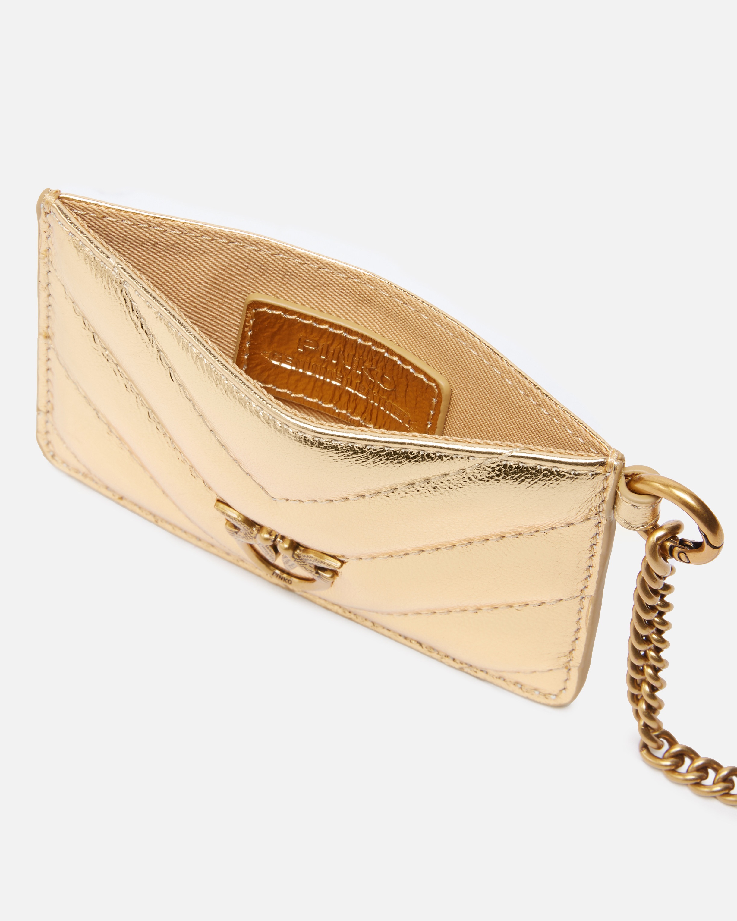 METALLIC LEATHER POUCH WITH CARD SLOTS - 3