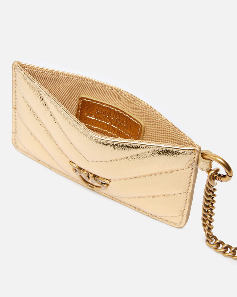 METALLIC LEATHER POUCH WITH CARD SLOTS 3