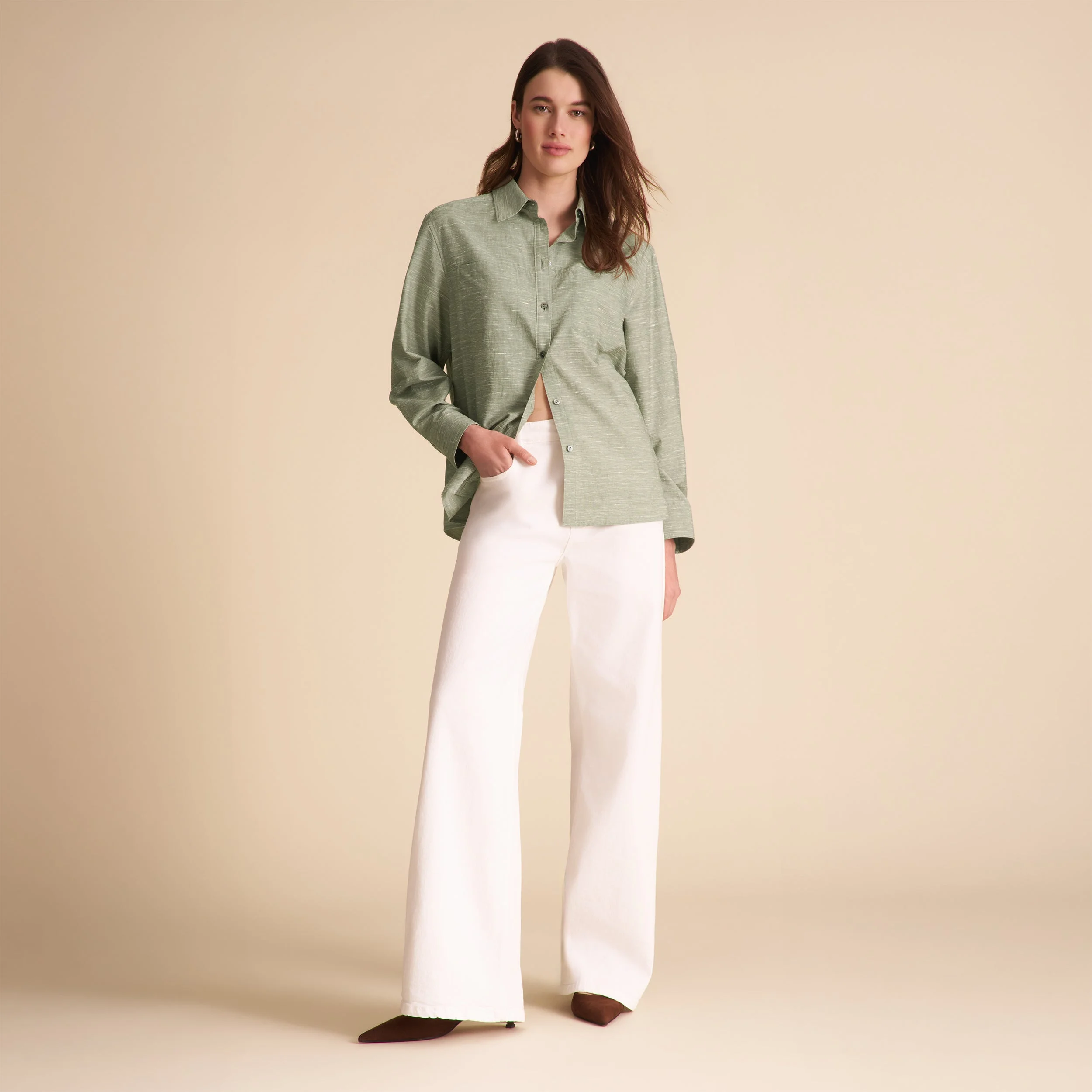 Russell Button Down - Slub Silk - 1