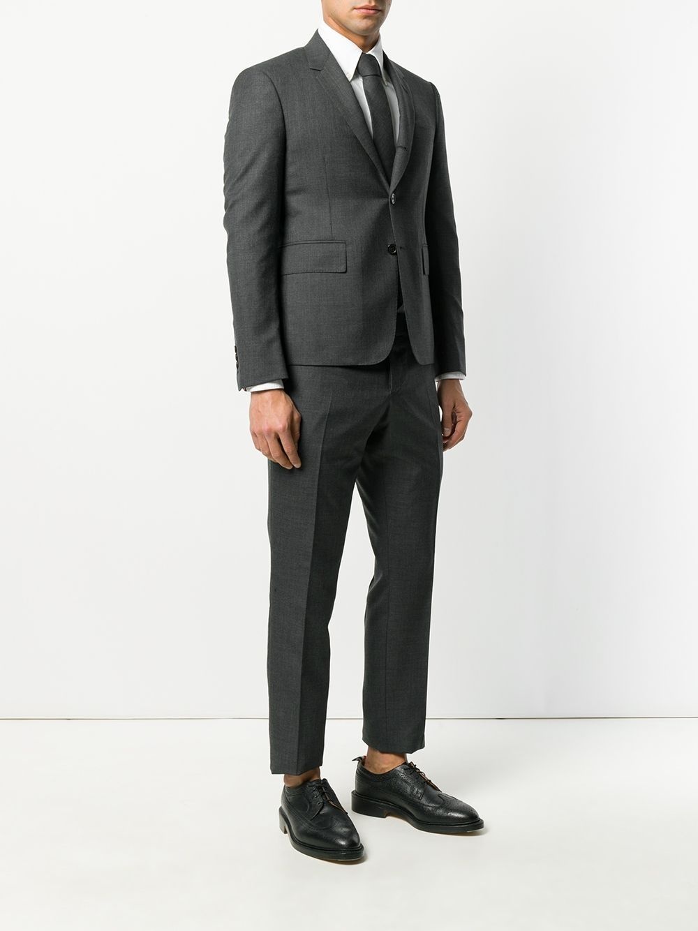 slim-cut single-breasted suit - 3