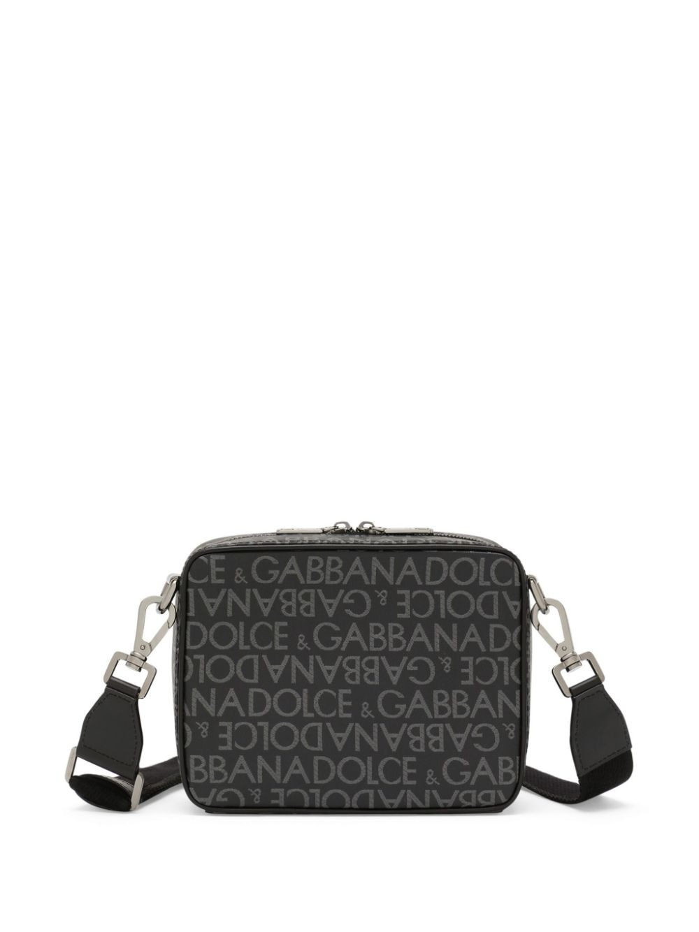 logo-plaque monogram-pattern shoulder bag - 3