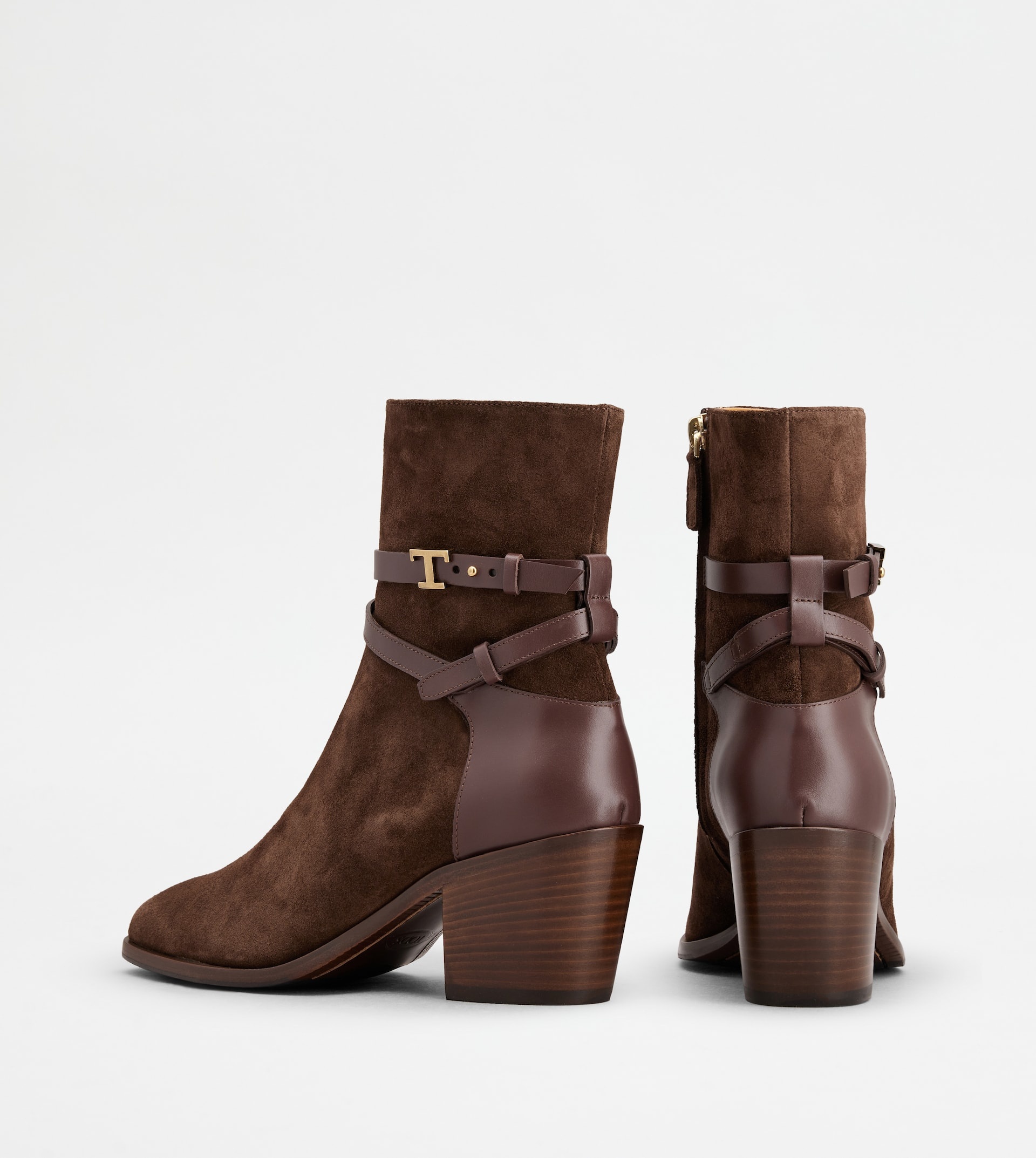 ANKLE BOOTS IN SUEDE - BROWN - 2