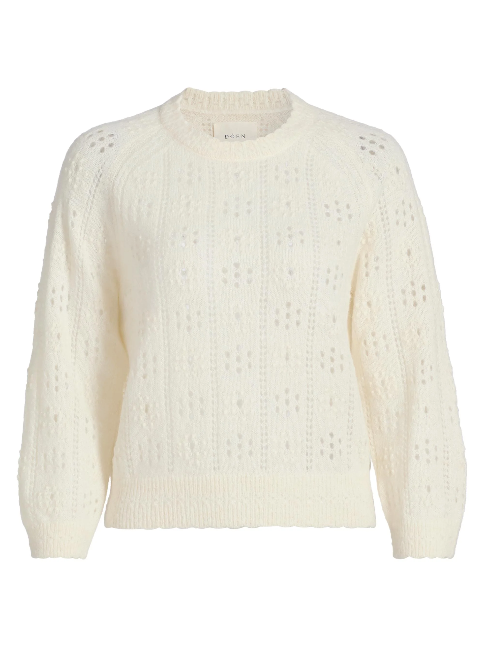Women's Emiliana Pointelle Knit Sweater - Ivory - 1
