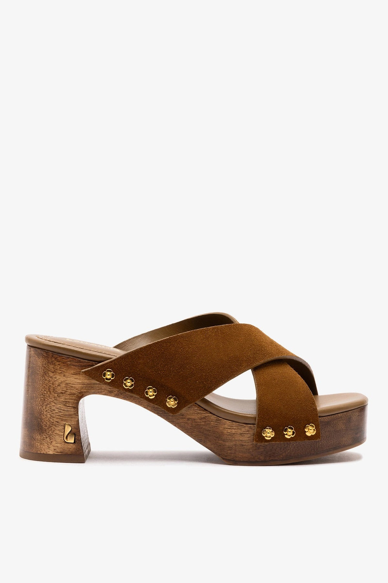 Talitha Dolly Mule In Russet Suede 1