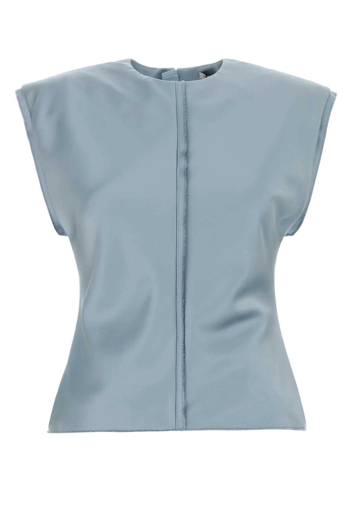 Ami Women Light Blue Stretch Satin Top - 1