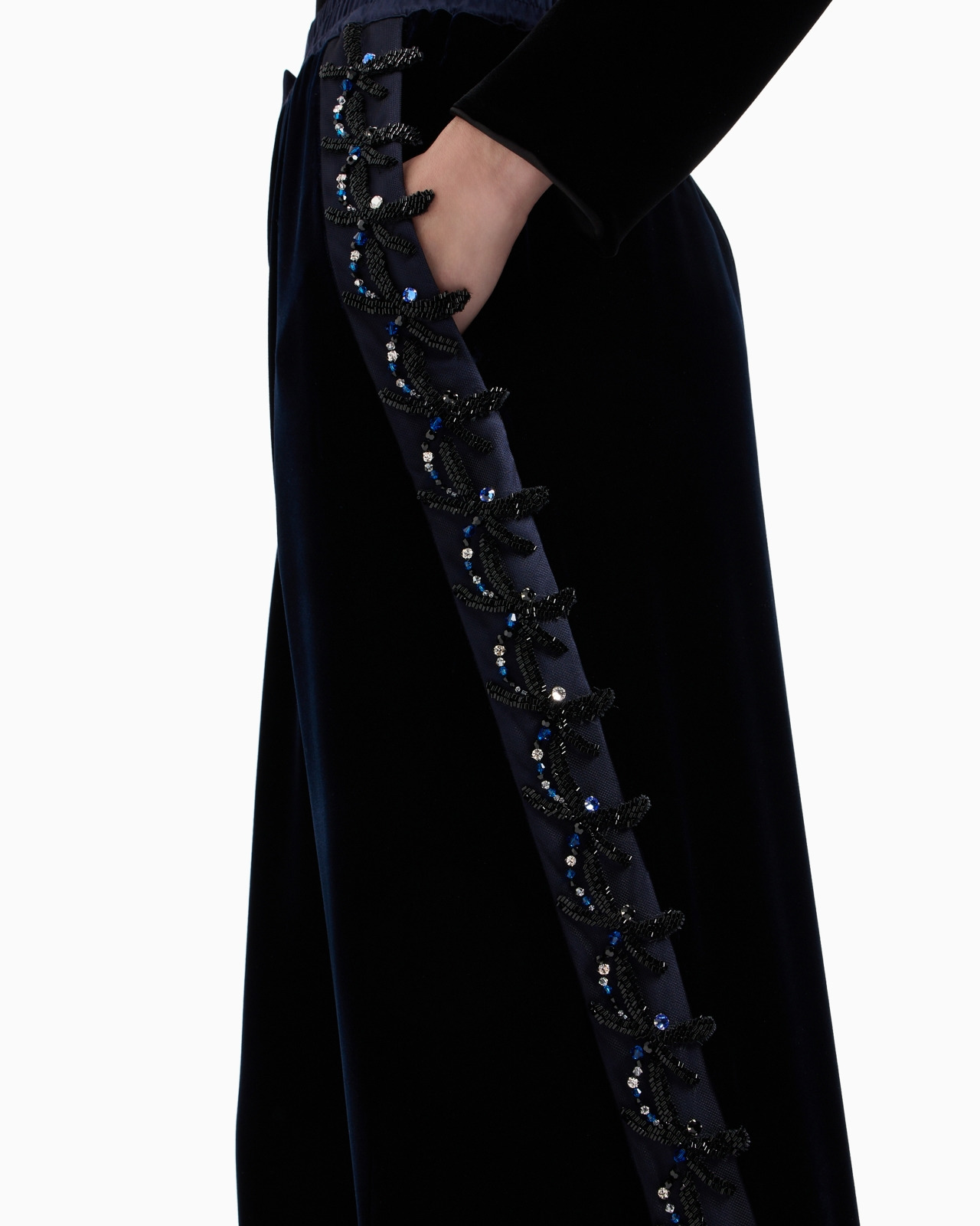 VELVET TROUSERS WITH DRAGONFLY EMBROIDERY - 5