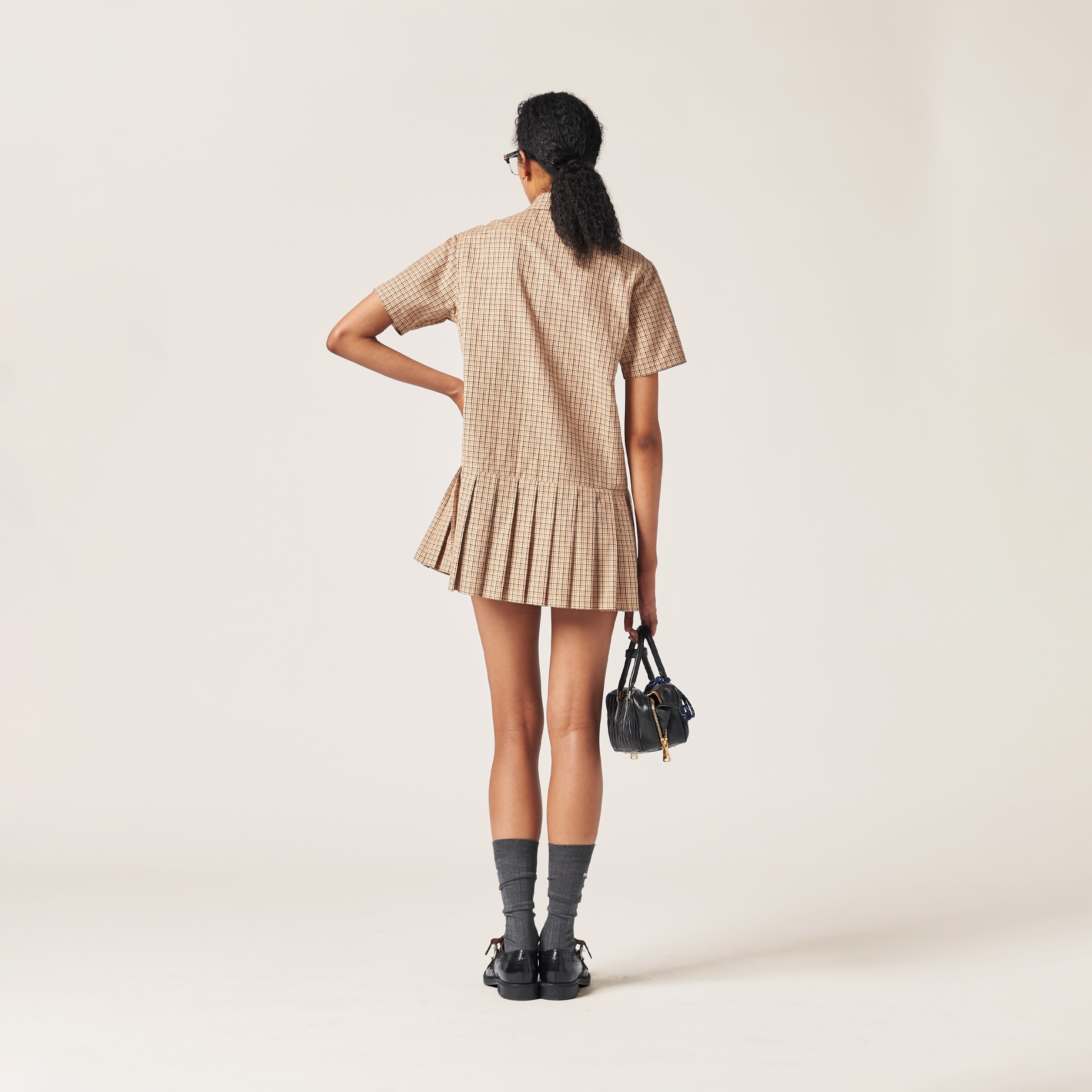 Pleated check dress - 3