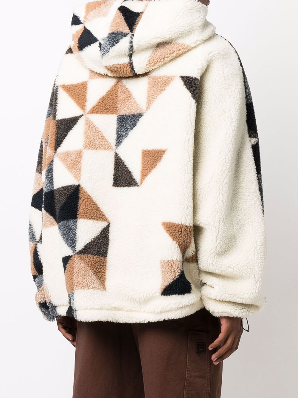 fleece geometric-detail sweatshirt - 4