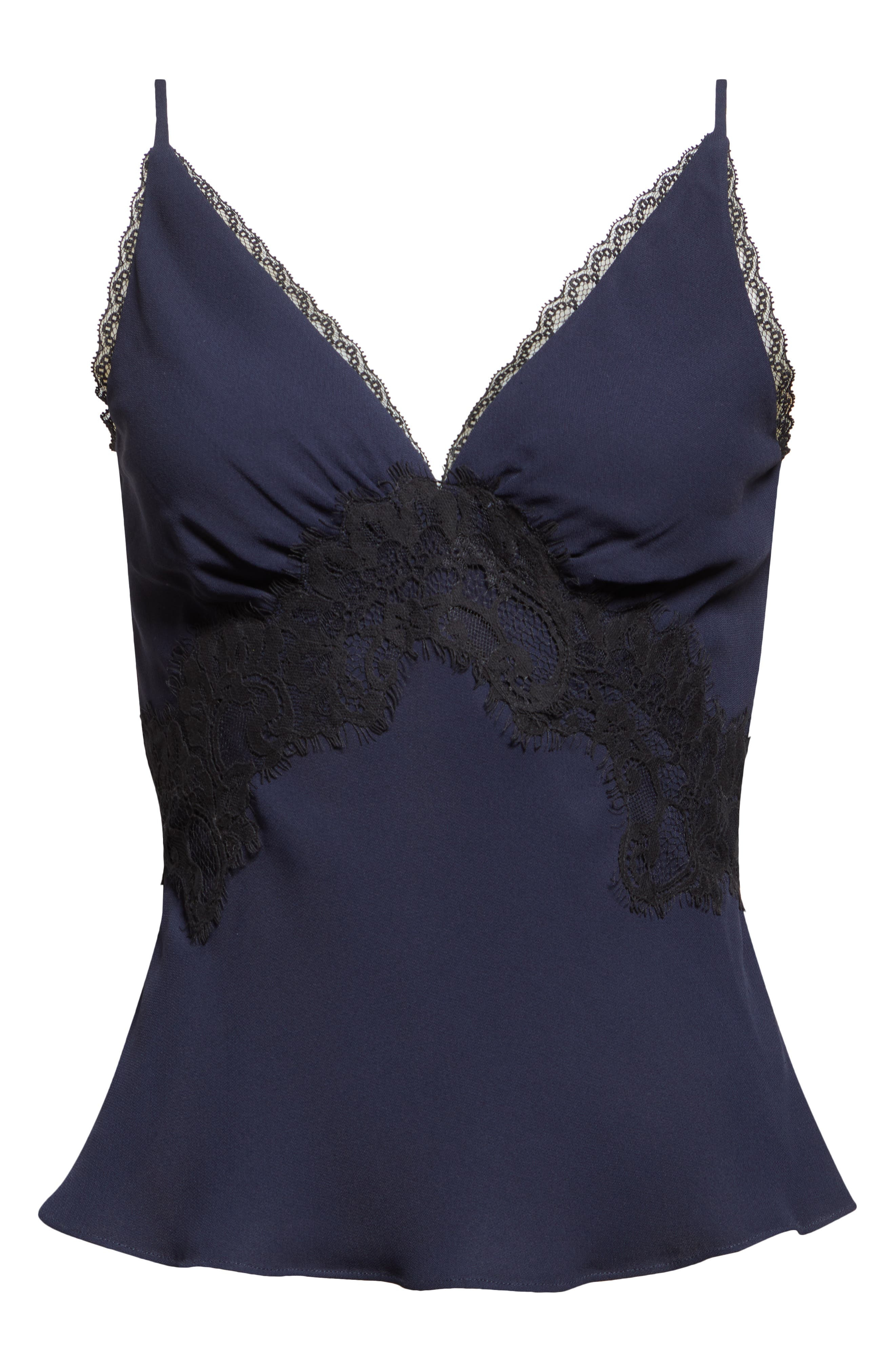 Veronica Beard Lindsey Lace Detail Camisole in Navy at Nordstrom - 6
