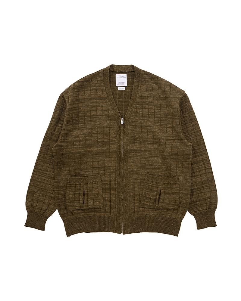 KNIT ZIP CARDIGAN OLIVE - 1