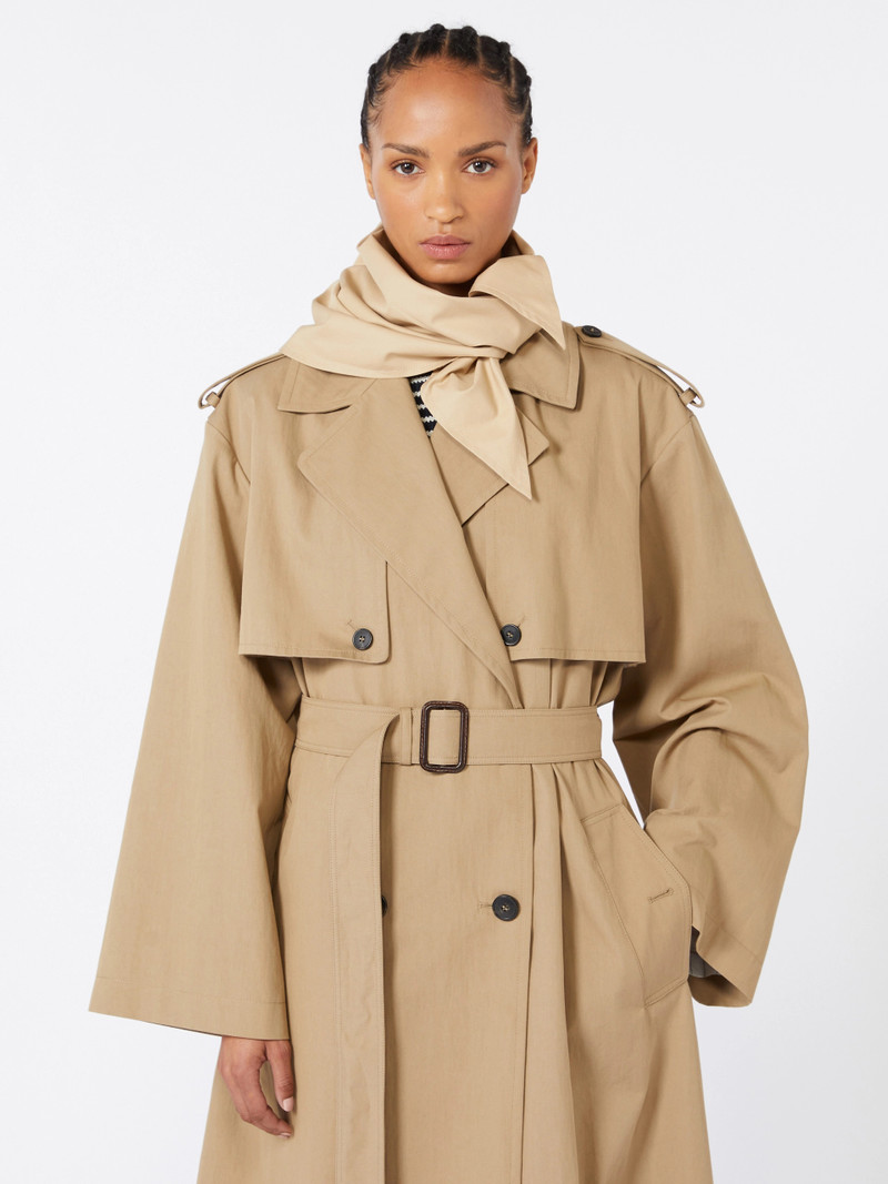 SPIGA Hat-foulard in water-repellent gabardine - BEIGE 3