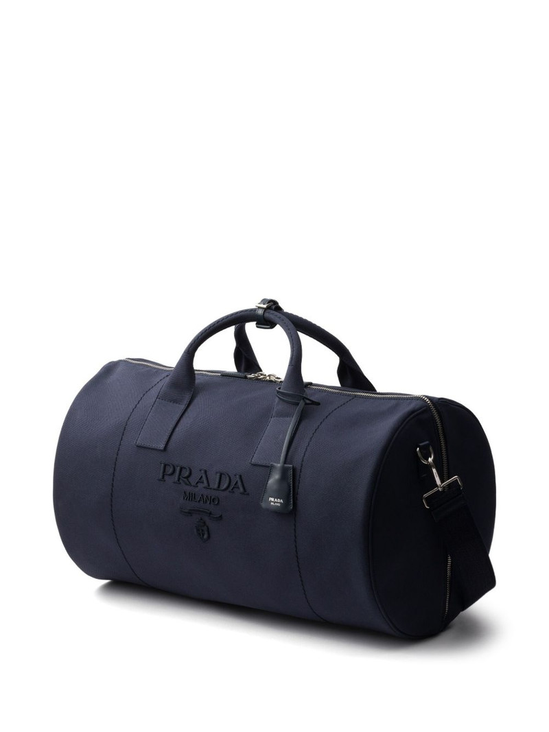 logo-embossed duffle bag 4