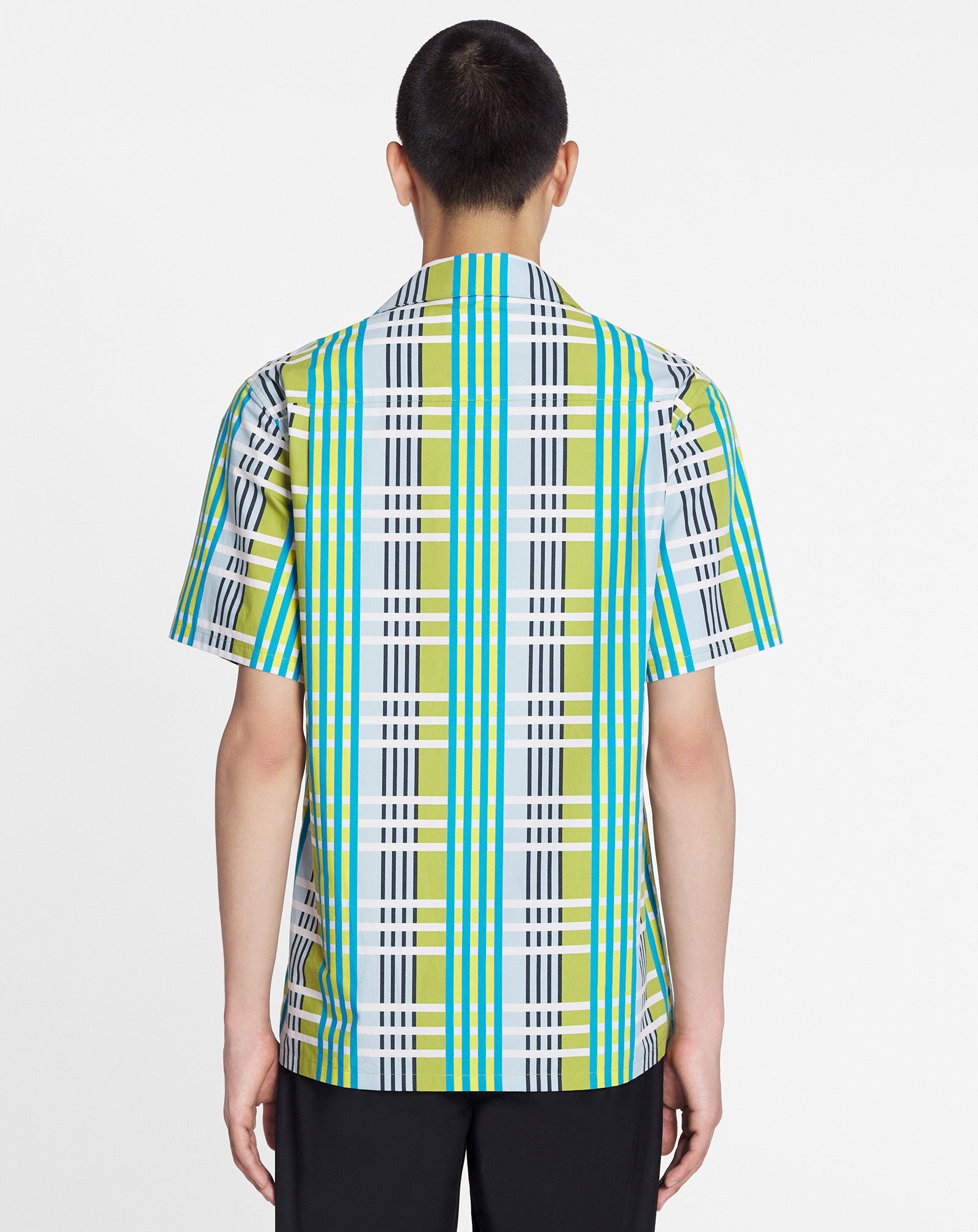 CHECKERED PRINT BOWLING SHIRT - 4