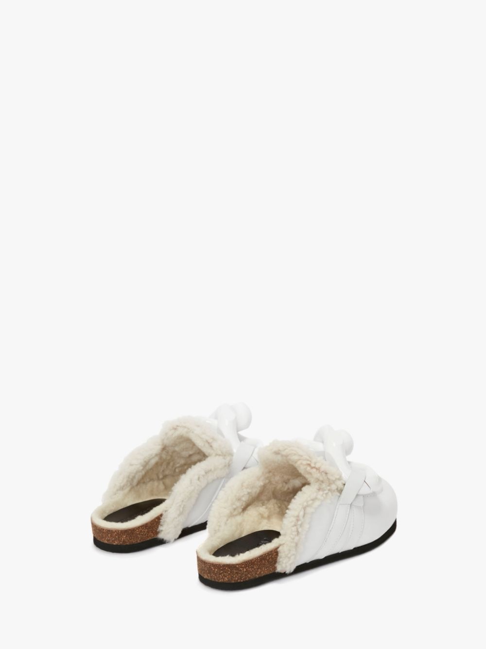 WOMEN’S SHEARLING CHAIN LOAFER MULES - 3