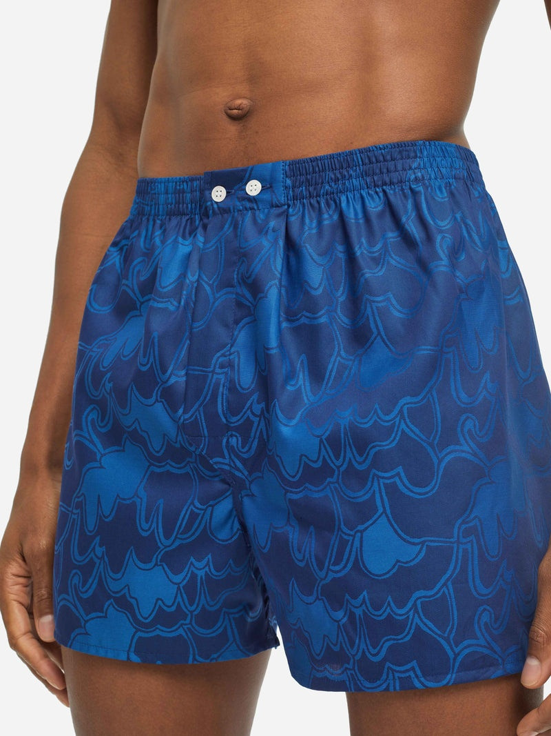 Men's Classic Fit Boxers Paris 23 Cotton Jacquard Navy 2