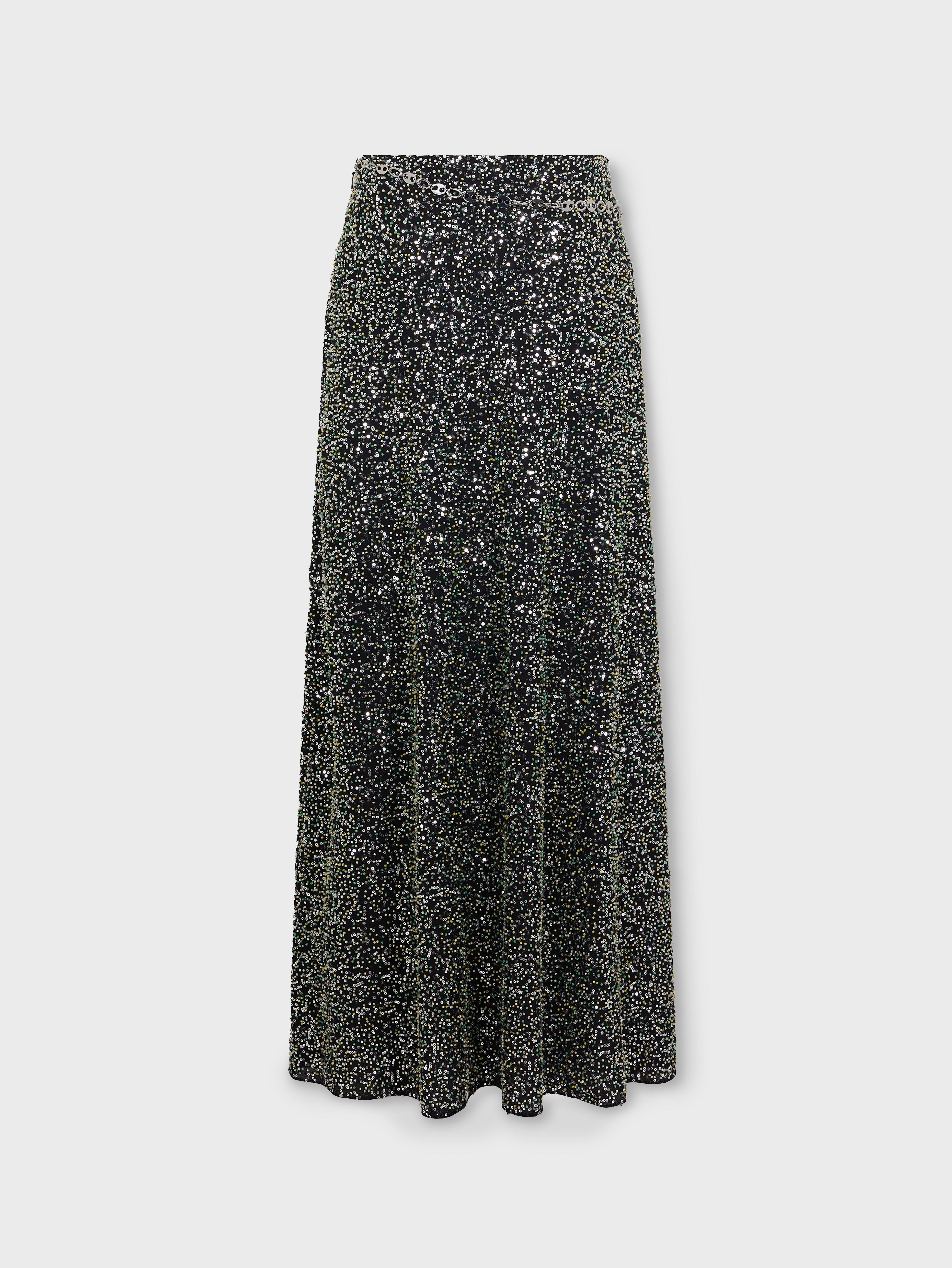 MIDI SKIRT IN CREPE WITH SEQUIN EMBROIDERY DETAILS - 7