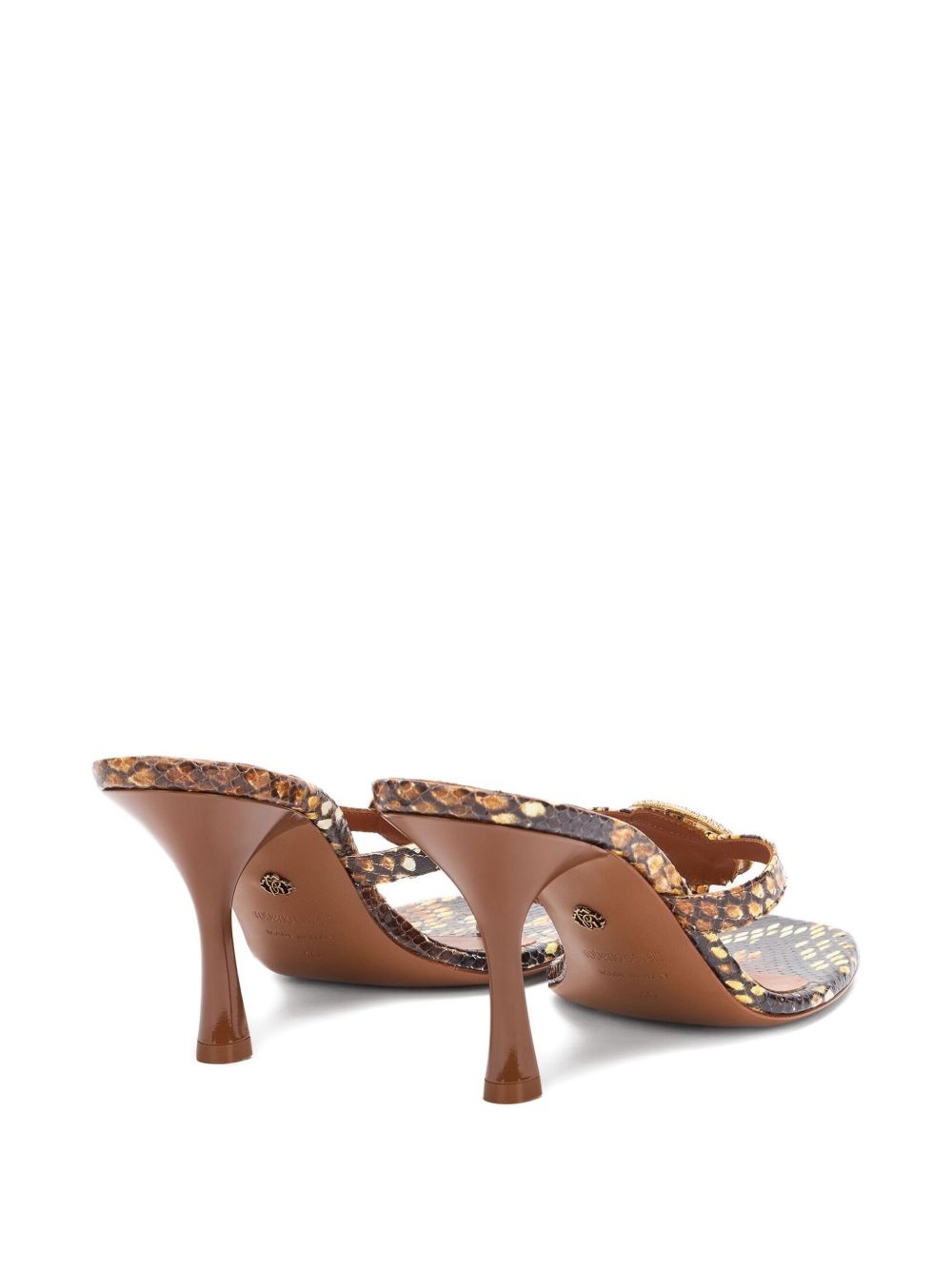 snake-print heeled sandals - 3