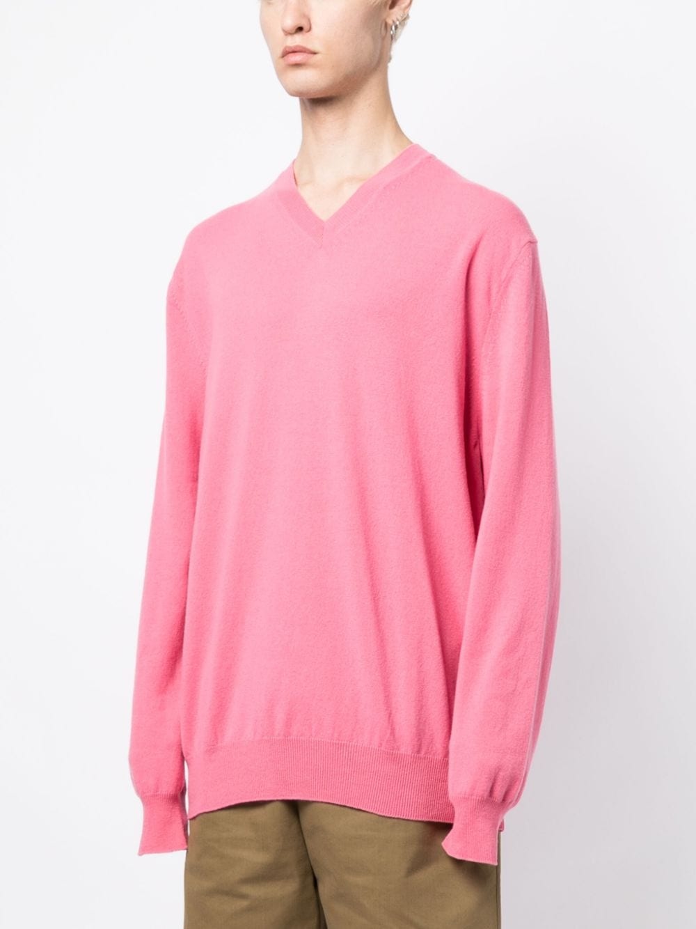 long-sleeve ribbed wool jumper - 3