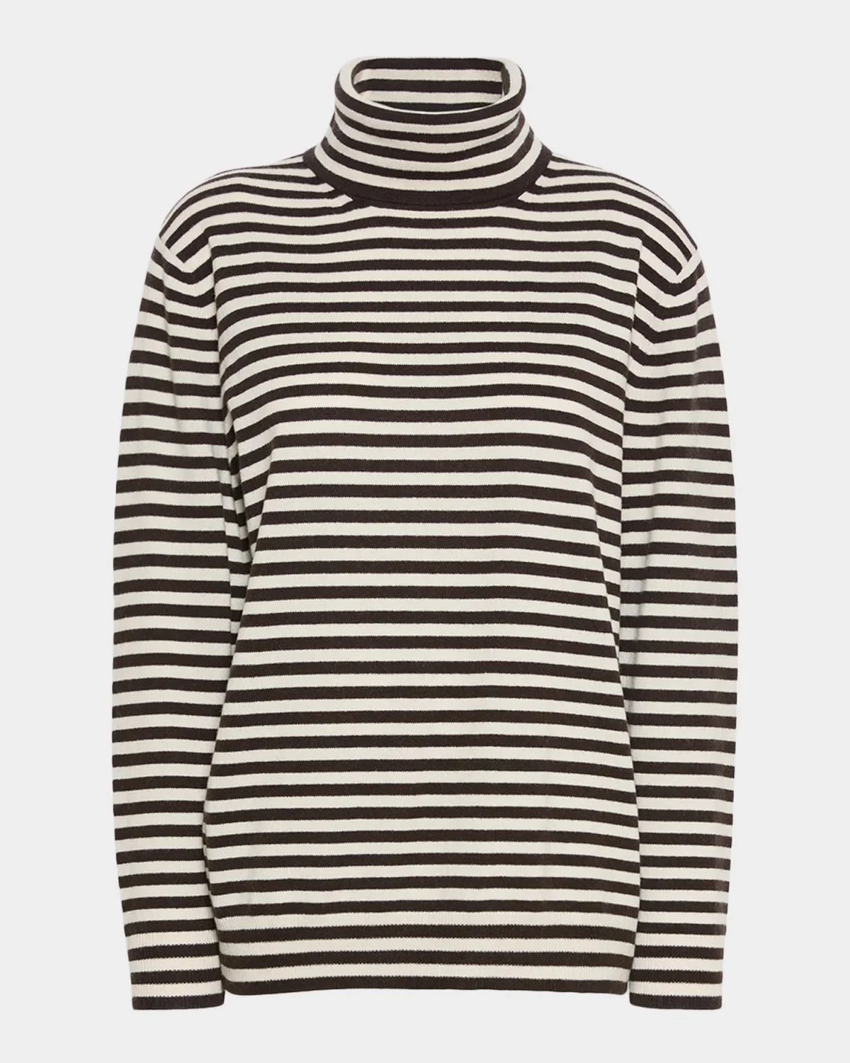 Striped Wool-Cashmere Turtleneck Sweater - 1