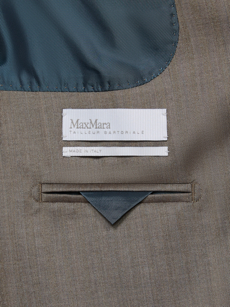 GATTINI Double-breasted wool and silk blazer - CAMEL 6