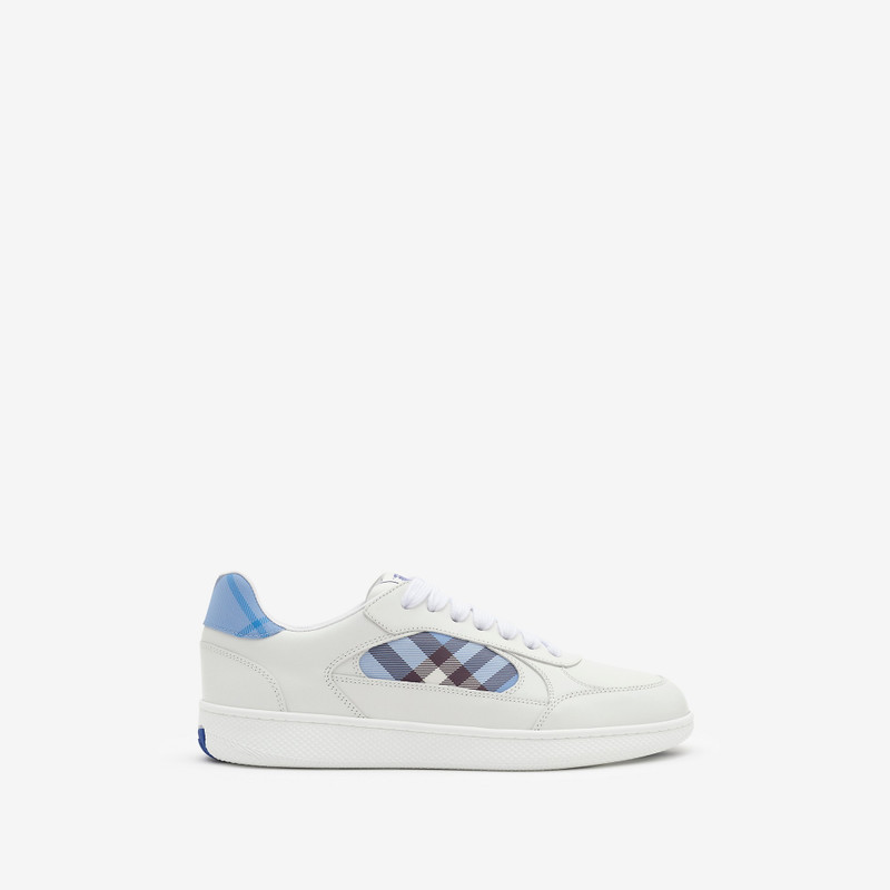 Leather and Check Terrace Sneakers​ 1