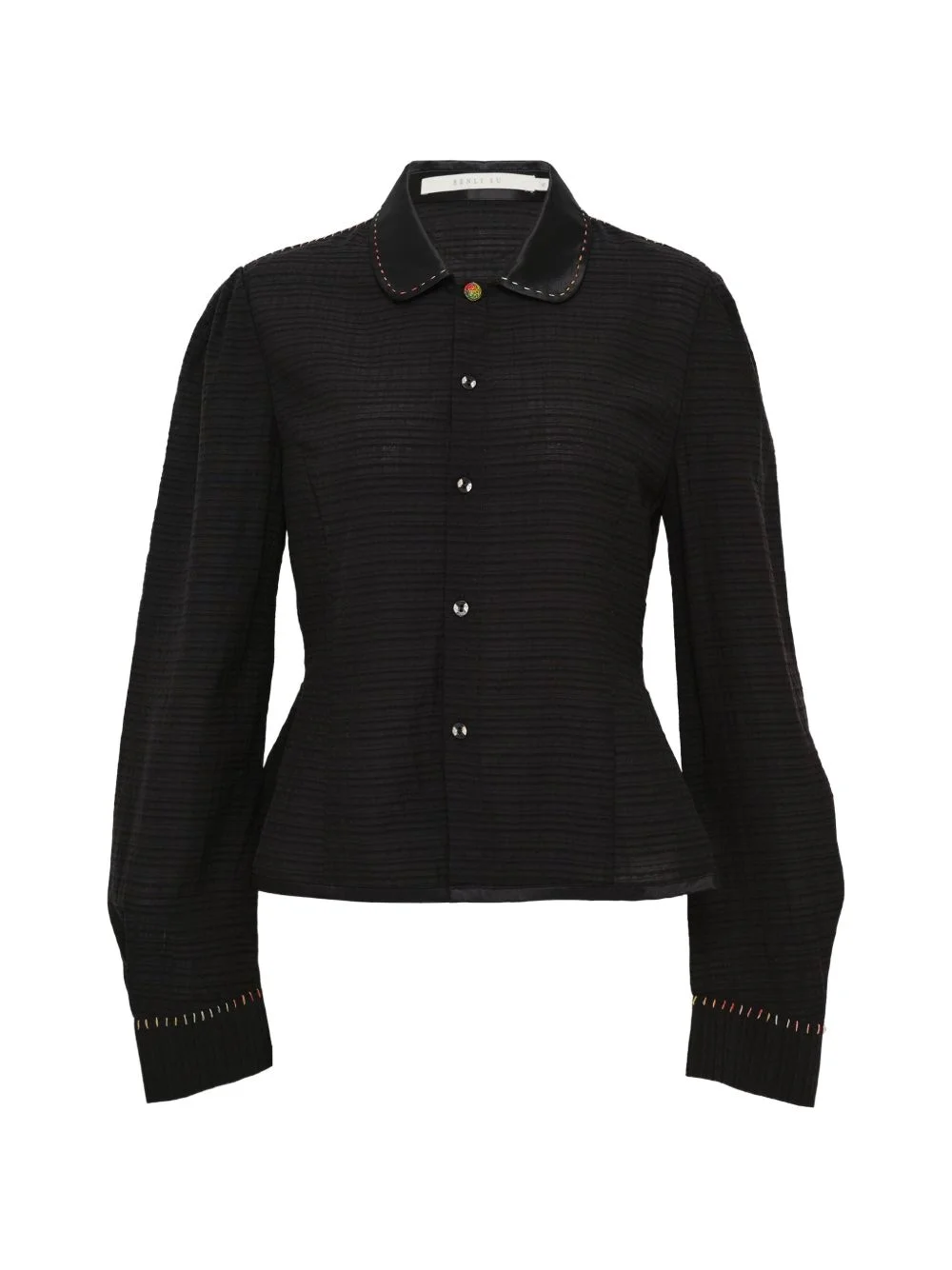 satin collar blouse - 1