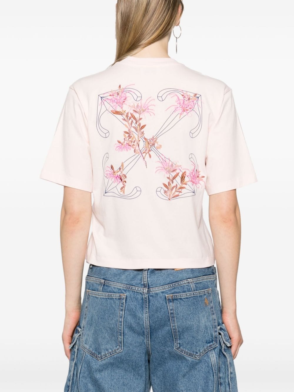 Arrows-embroidered cotton T-shirt - 4