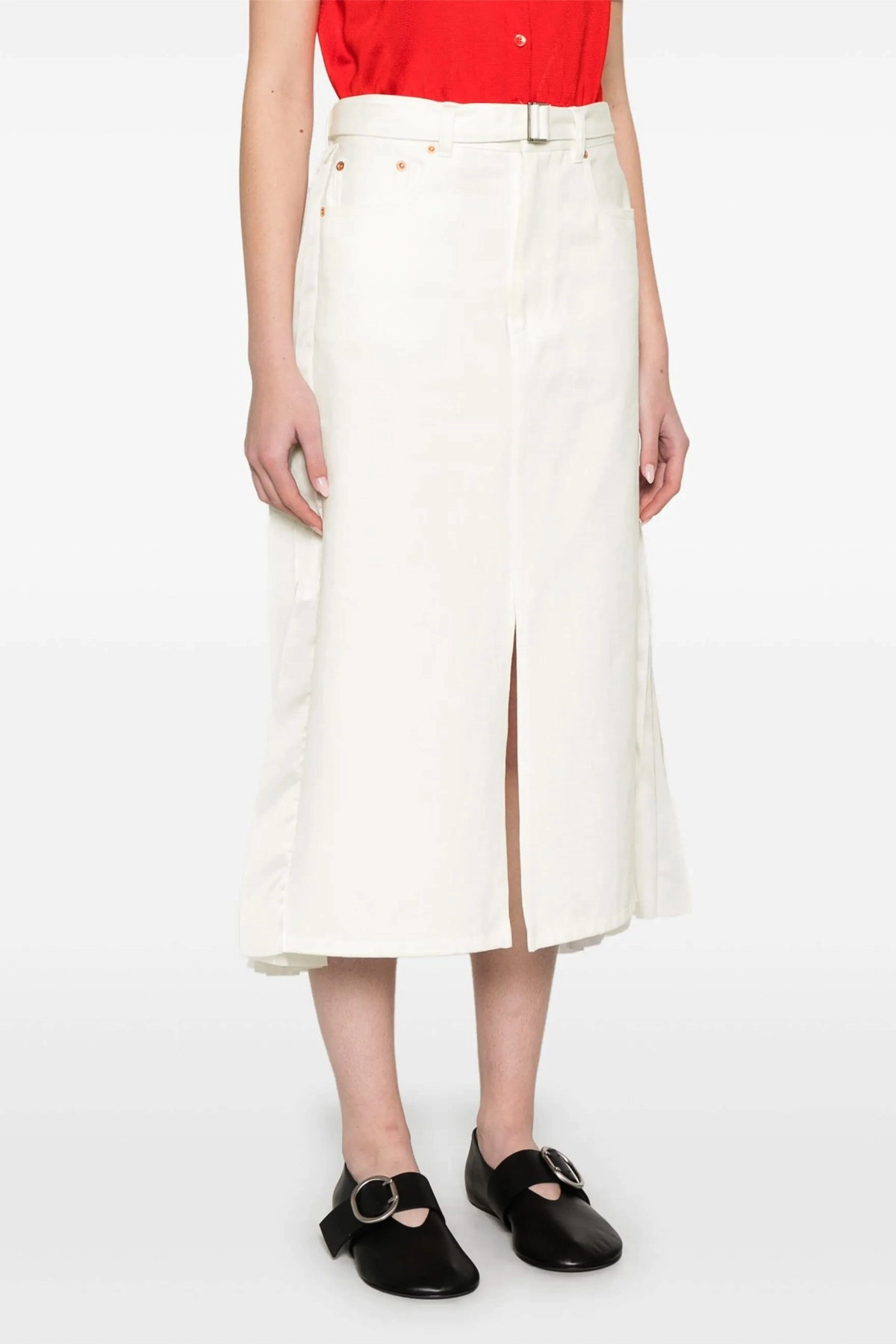 Pleated denim skirt - 2