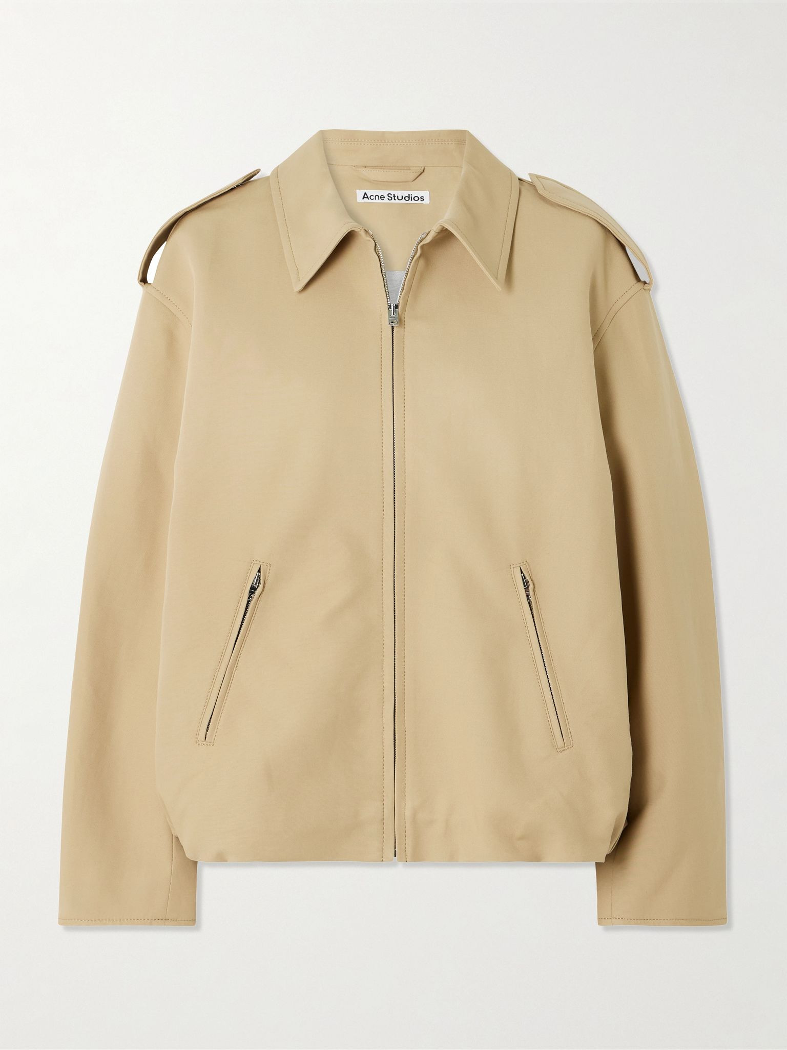 Cotton-dupioni jacket Beige - 1
