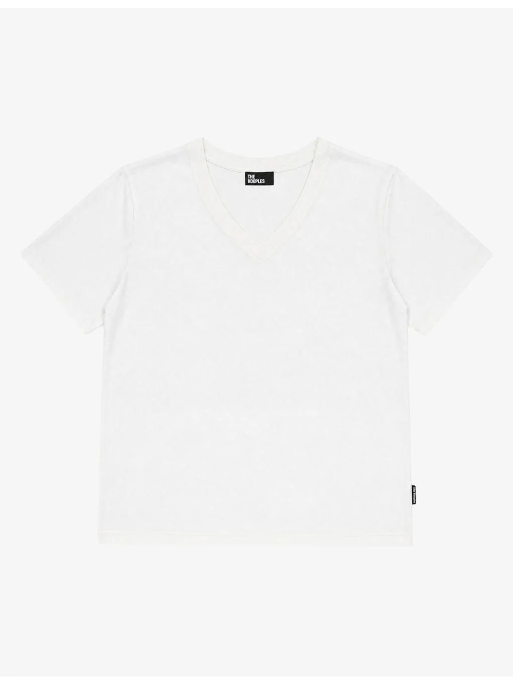 V-Neck Short-Sleeve Cotton T-Shirt - 1
