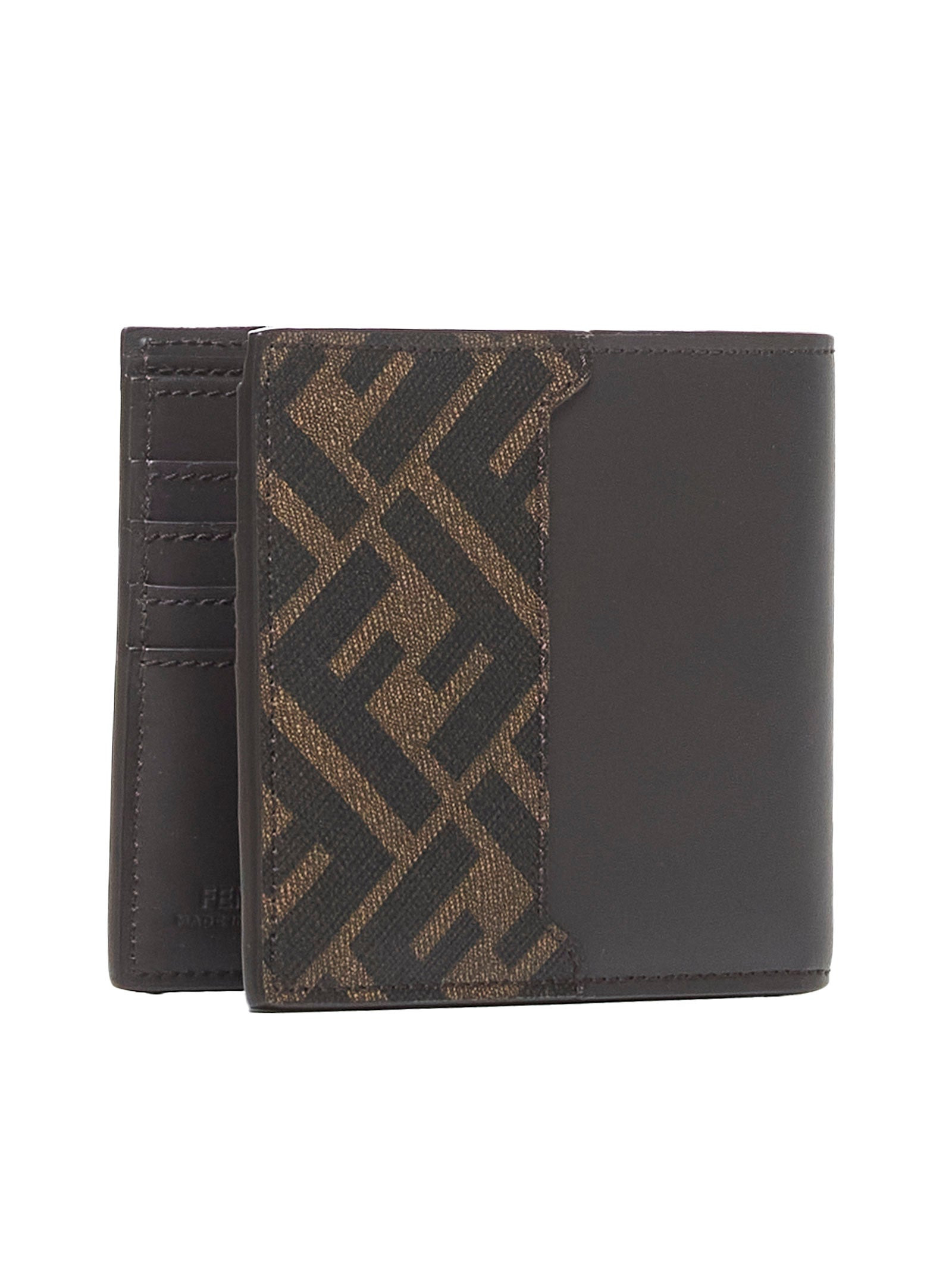Fendi Men Logo-Plaque Leather Bifold Wallet - 3