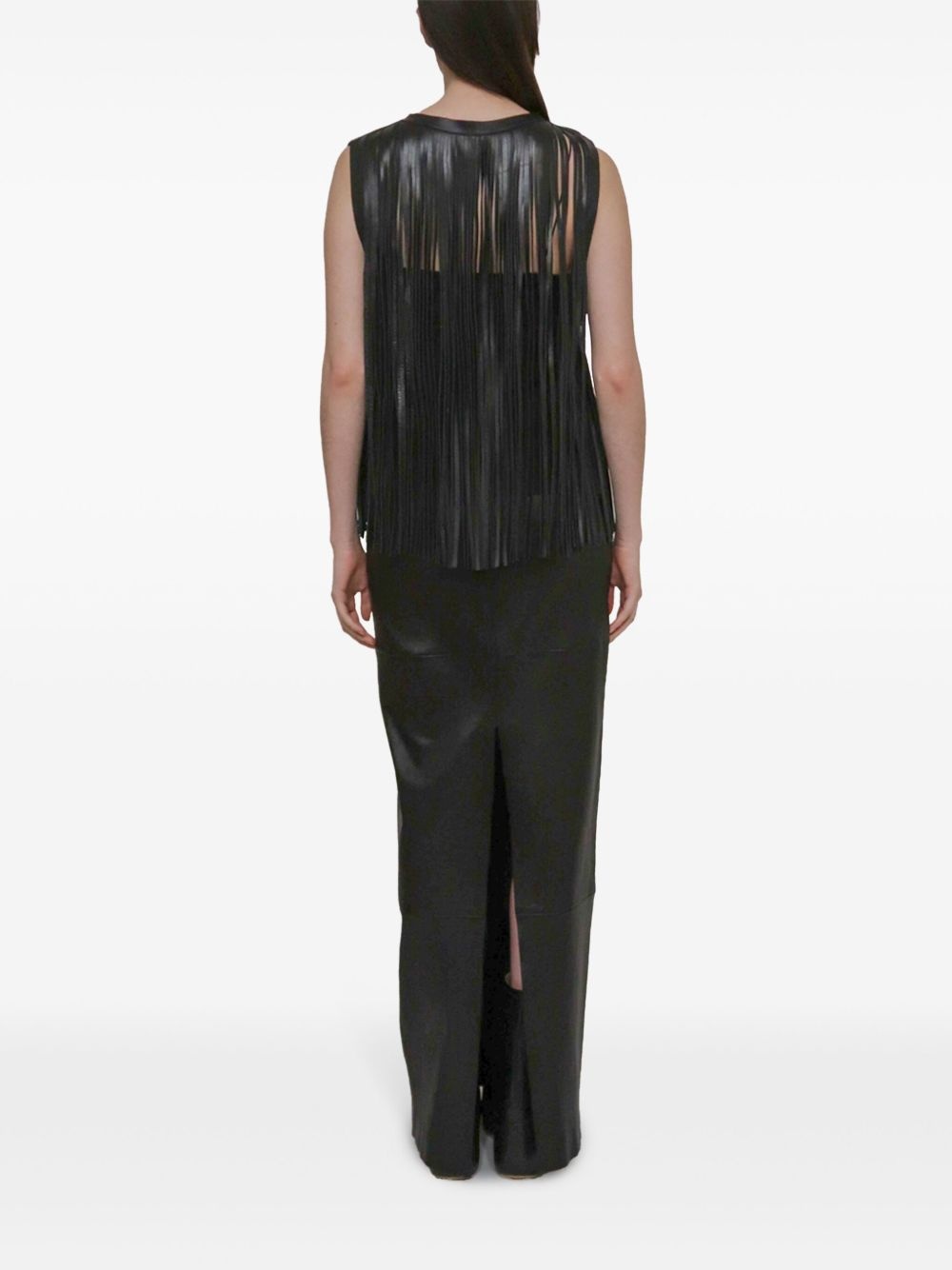 fringe leather top - 4