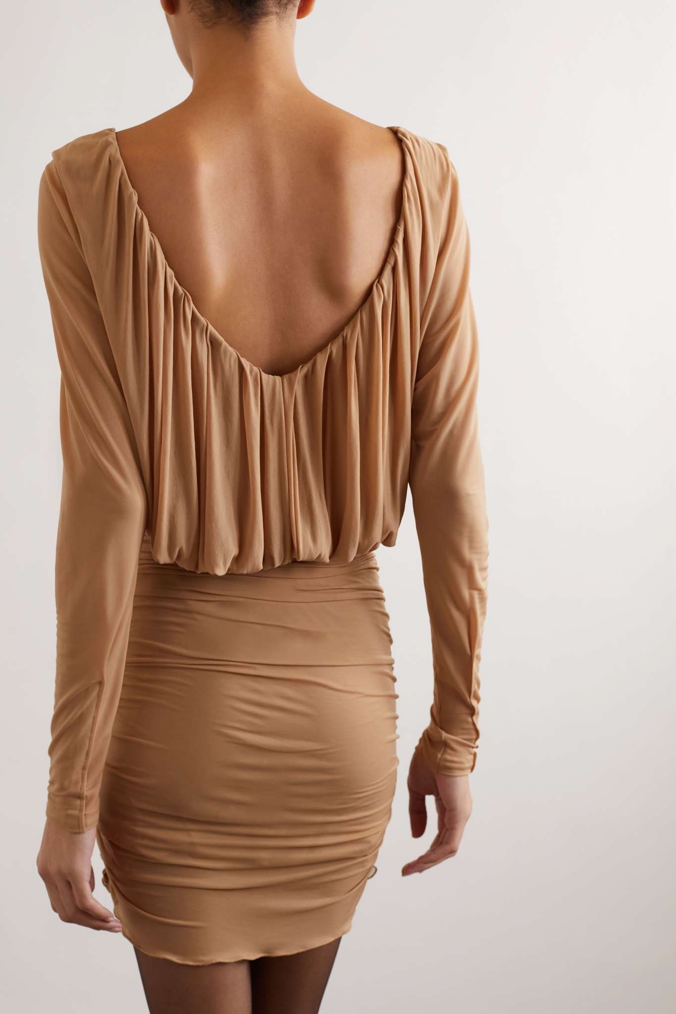 Ruched stretch-jersey mini dress - 4