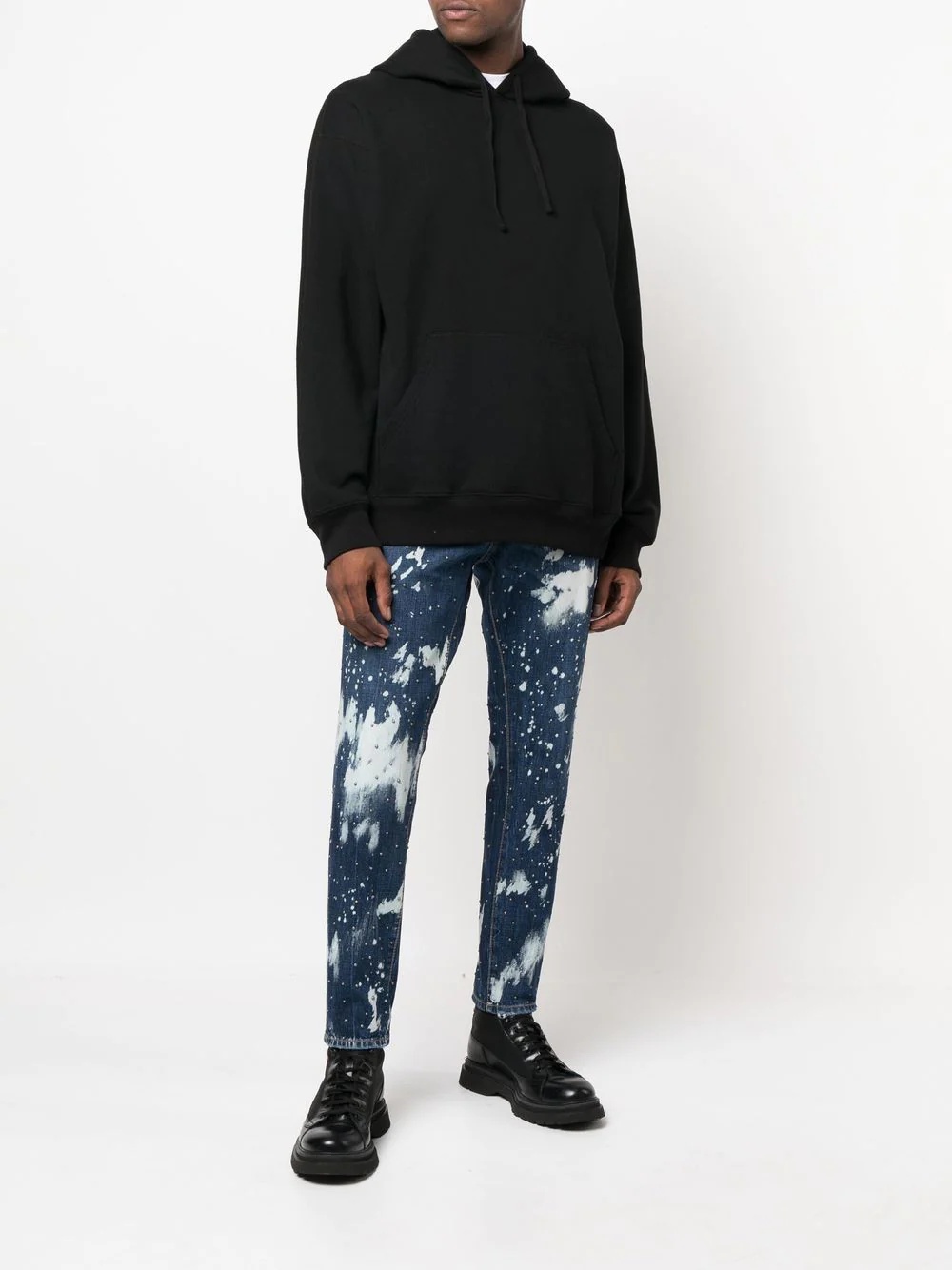 bleached tapered-leg jeans - 2