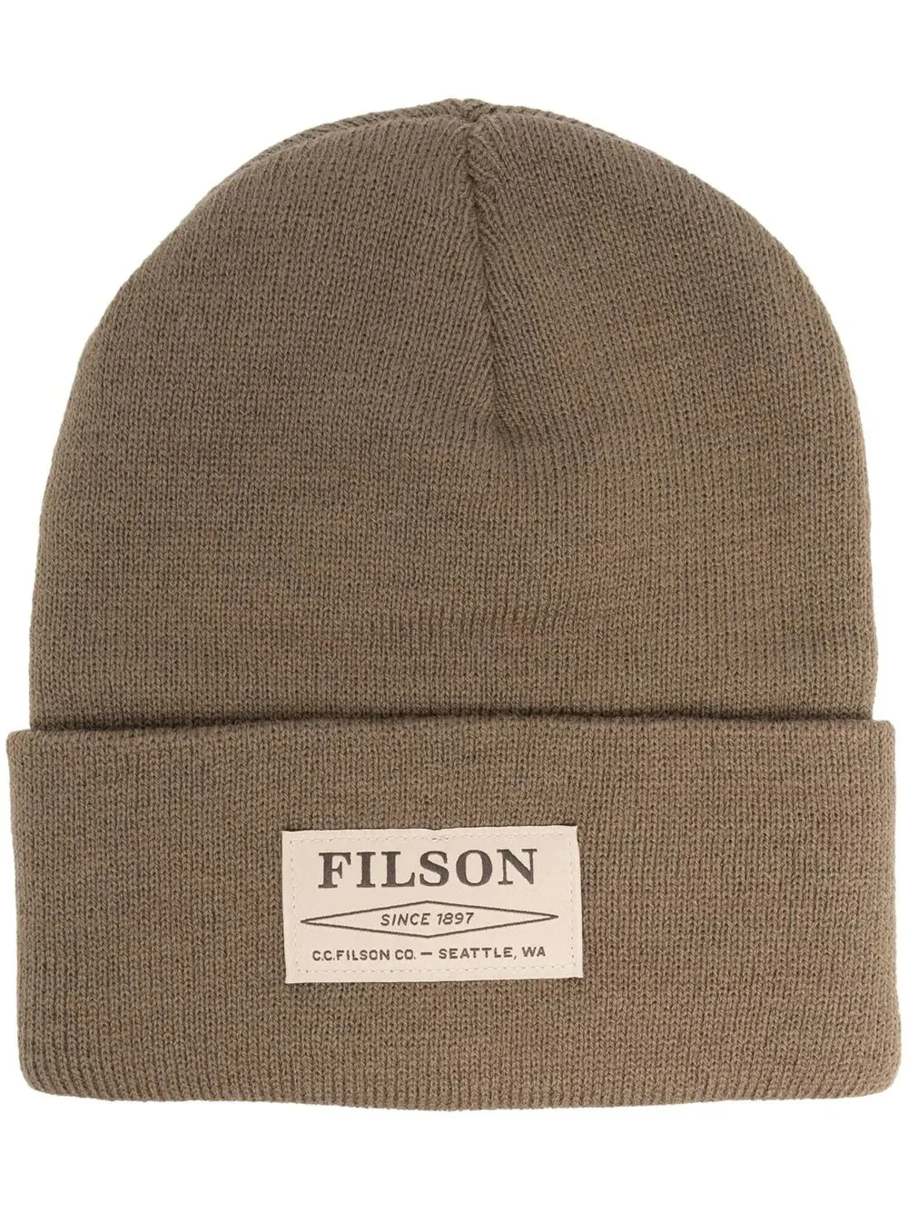 logo-patch knit hat - 1