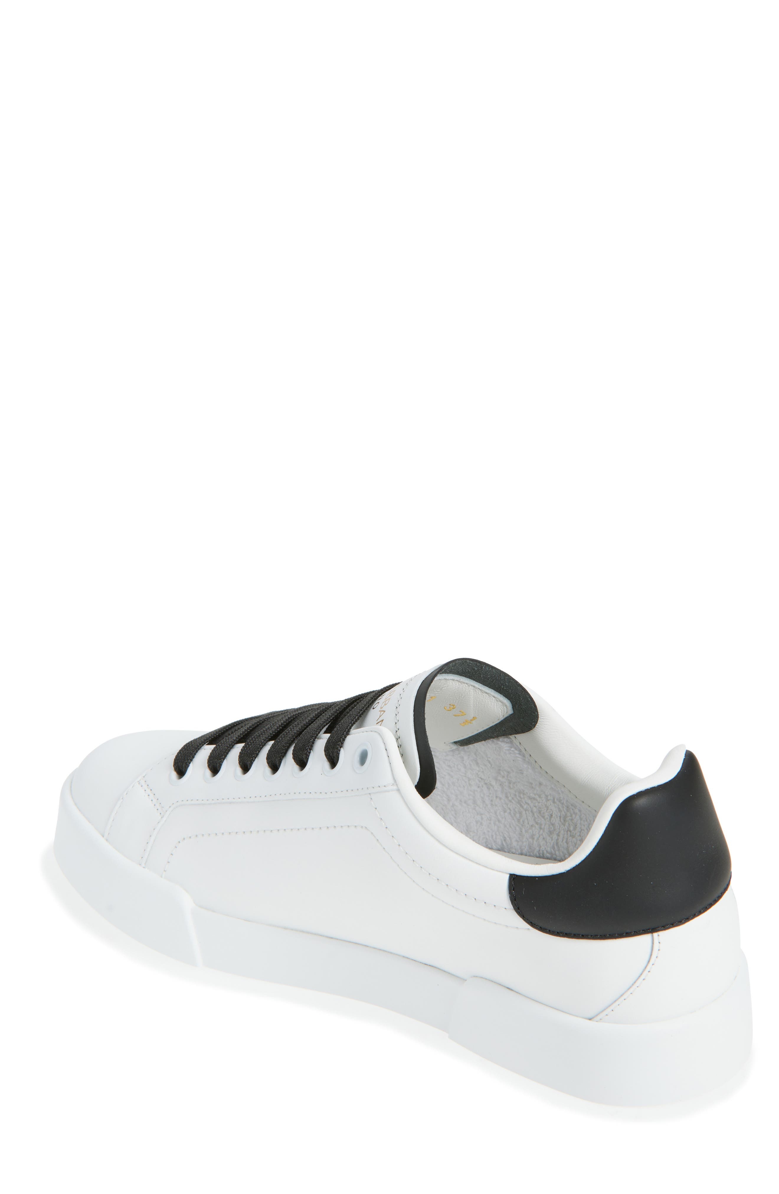 Dolce&Gabbana Portofino Embellished DG Sneaker in 89697 Bianco/Nero at Nordstrom - 2