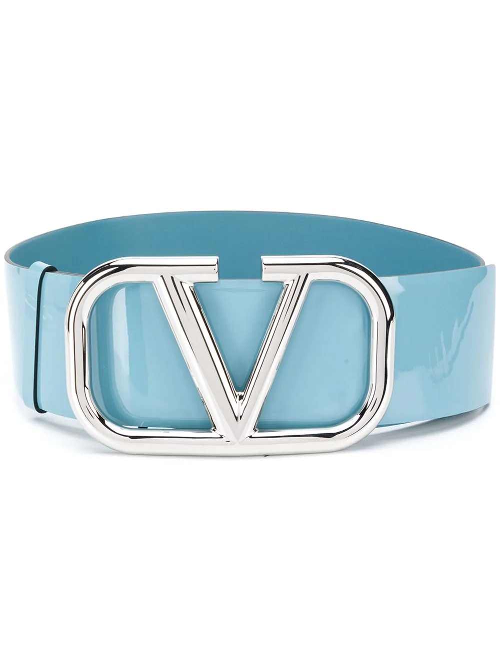 V-logo leather belt - 1