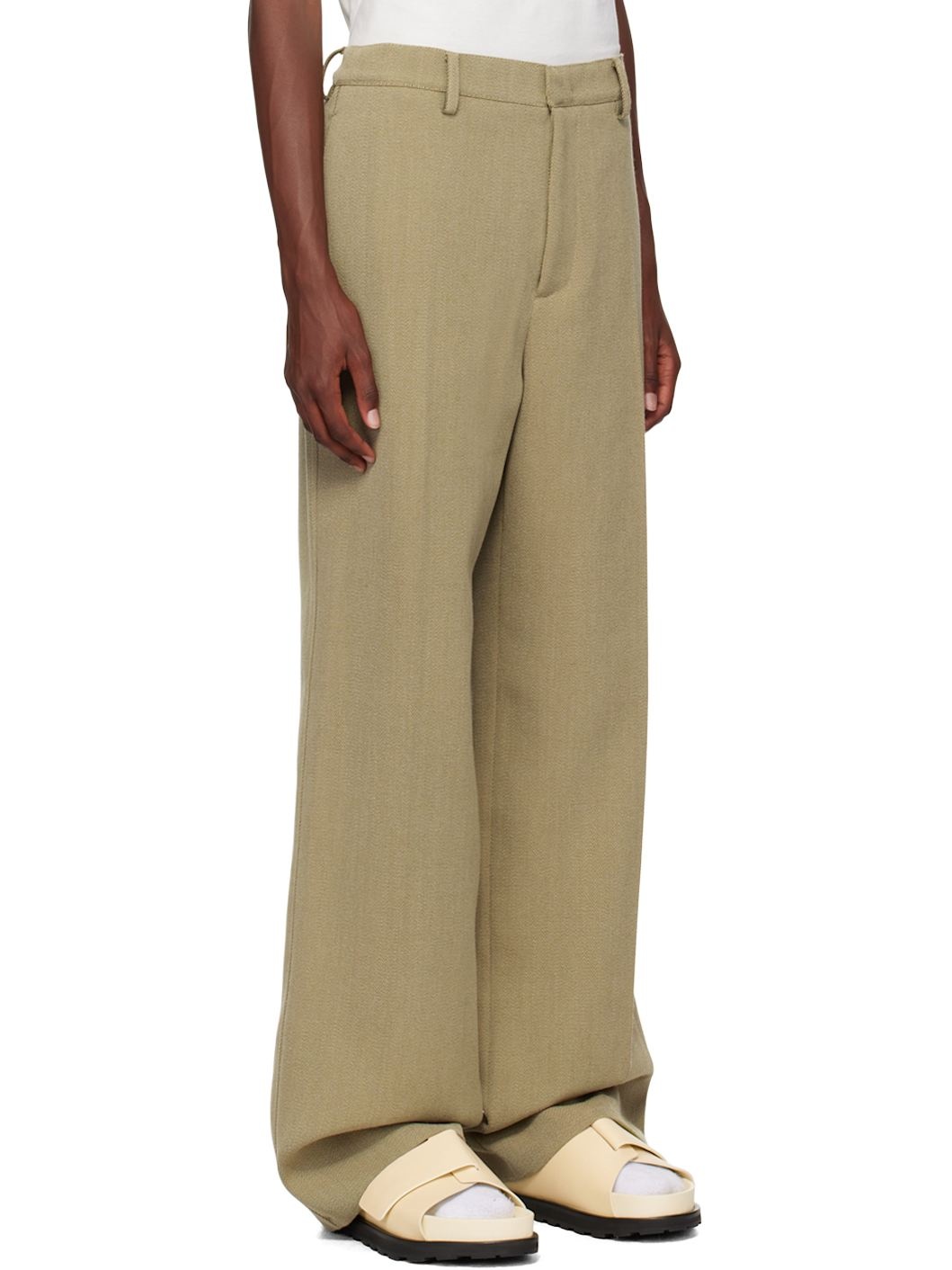 Beige Virgin Wool Trousers - 2