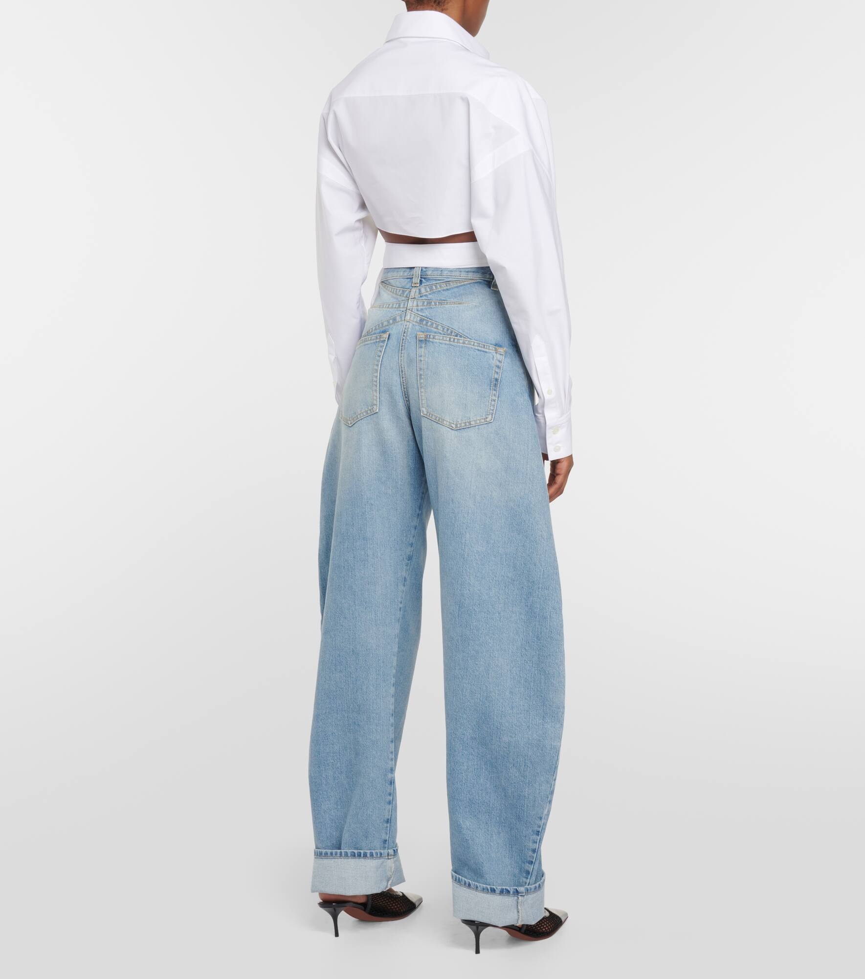 Cropped cotton poplin shirt - 3